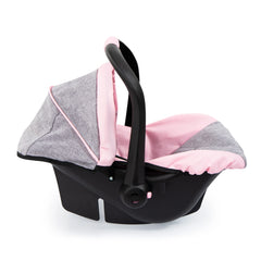 BAYER DESIGN - Doll Deluxe Car Seat with Canopy Gray Pink - Dolls Playsets Toy Figures