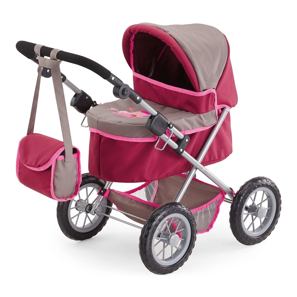 BAYER DESIGN - Poppenwagen Trendy Rood Grijs - Poppen Speelsets Speelfiguren