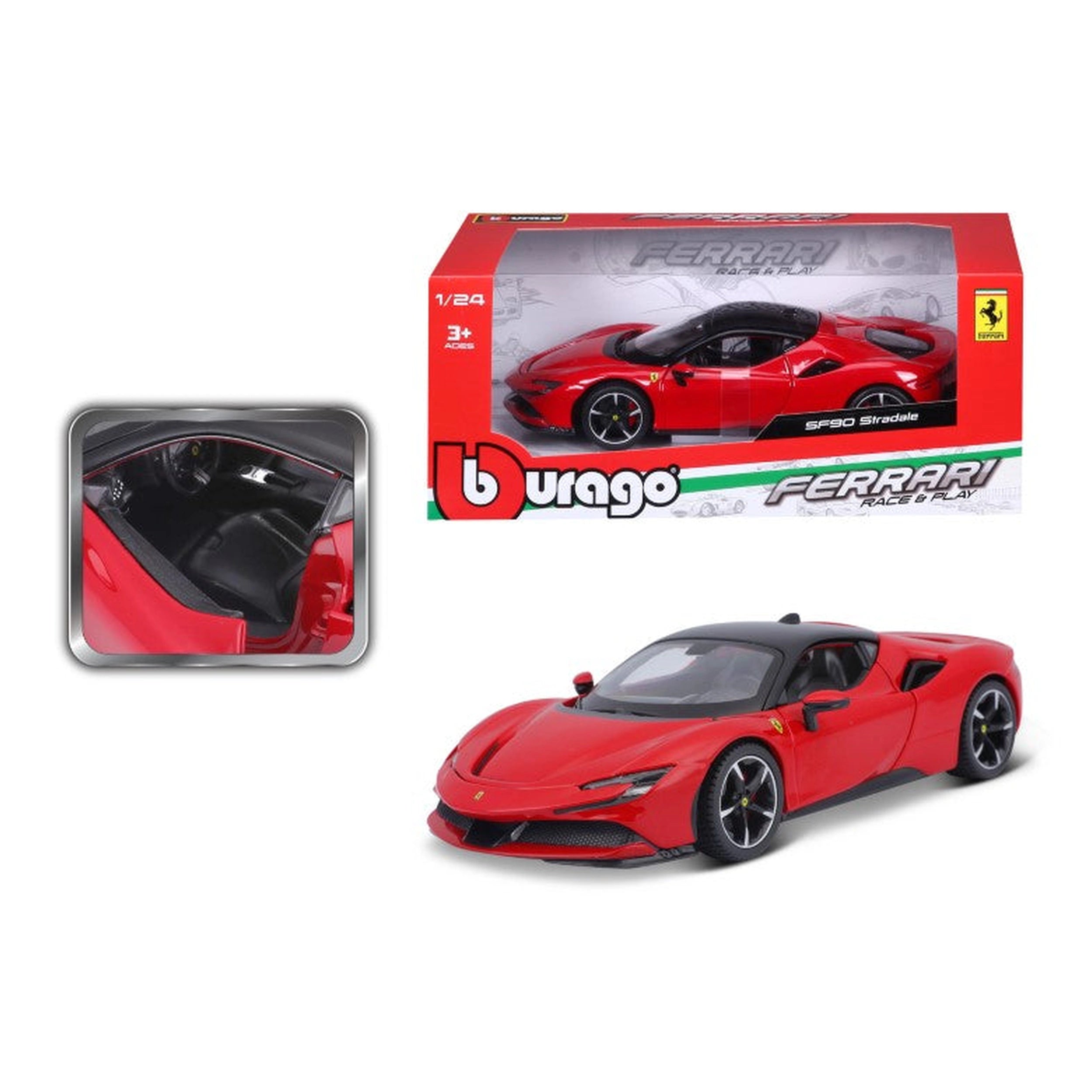 BBurago - Ferrari SF90 Stradale 1:24 Die Cast Speelvoertuigen