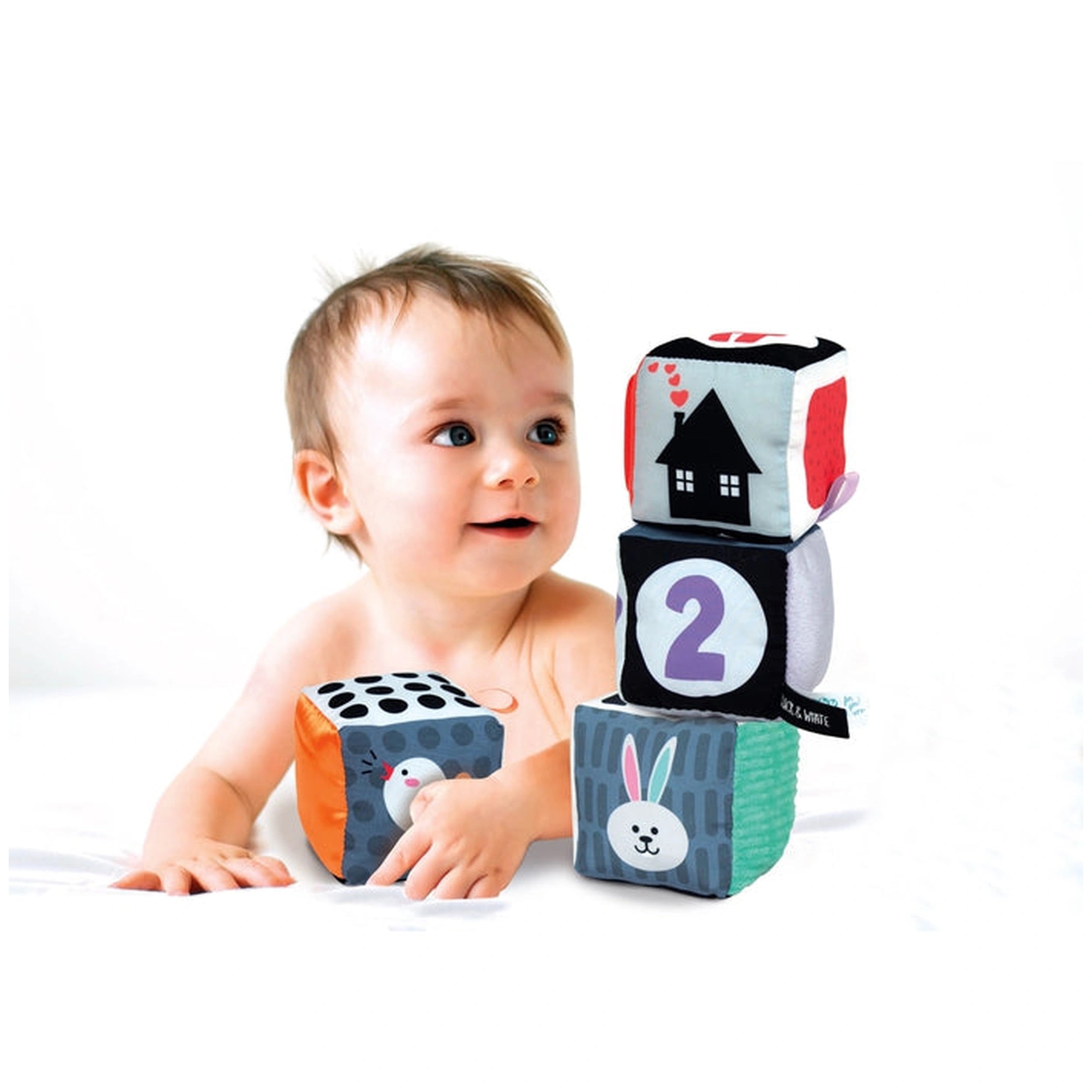 Baby Clementoni - Zwart & Wit Zachte Activiteit Blokken Baby Activiteit Speelgoed
