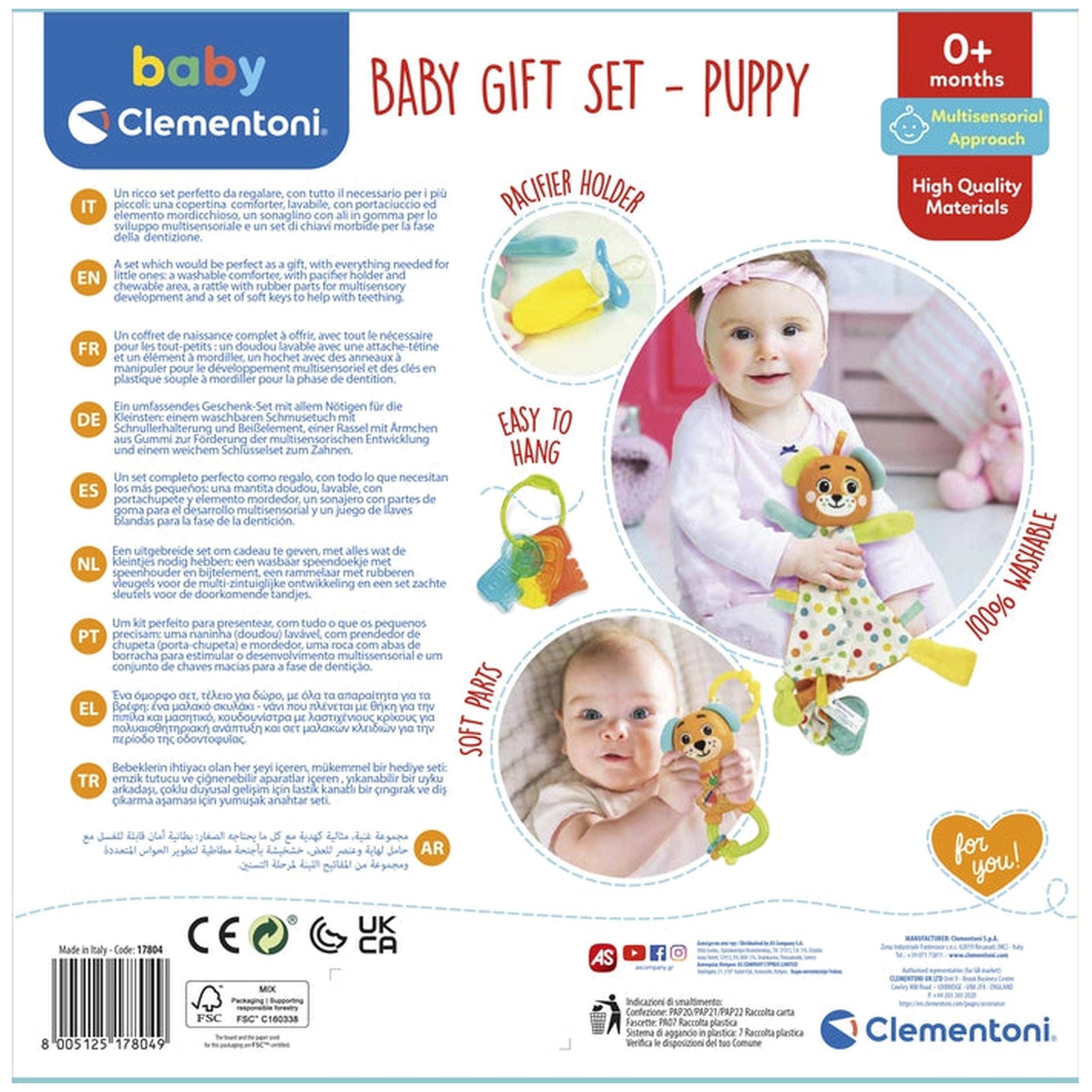Baby Clementoni - Doudou Baby Gift Set Puppy Sorting & Stacking Toys