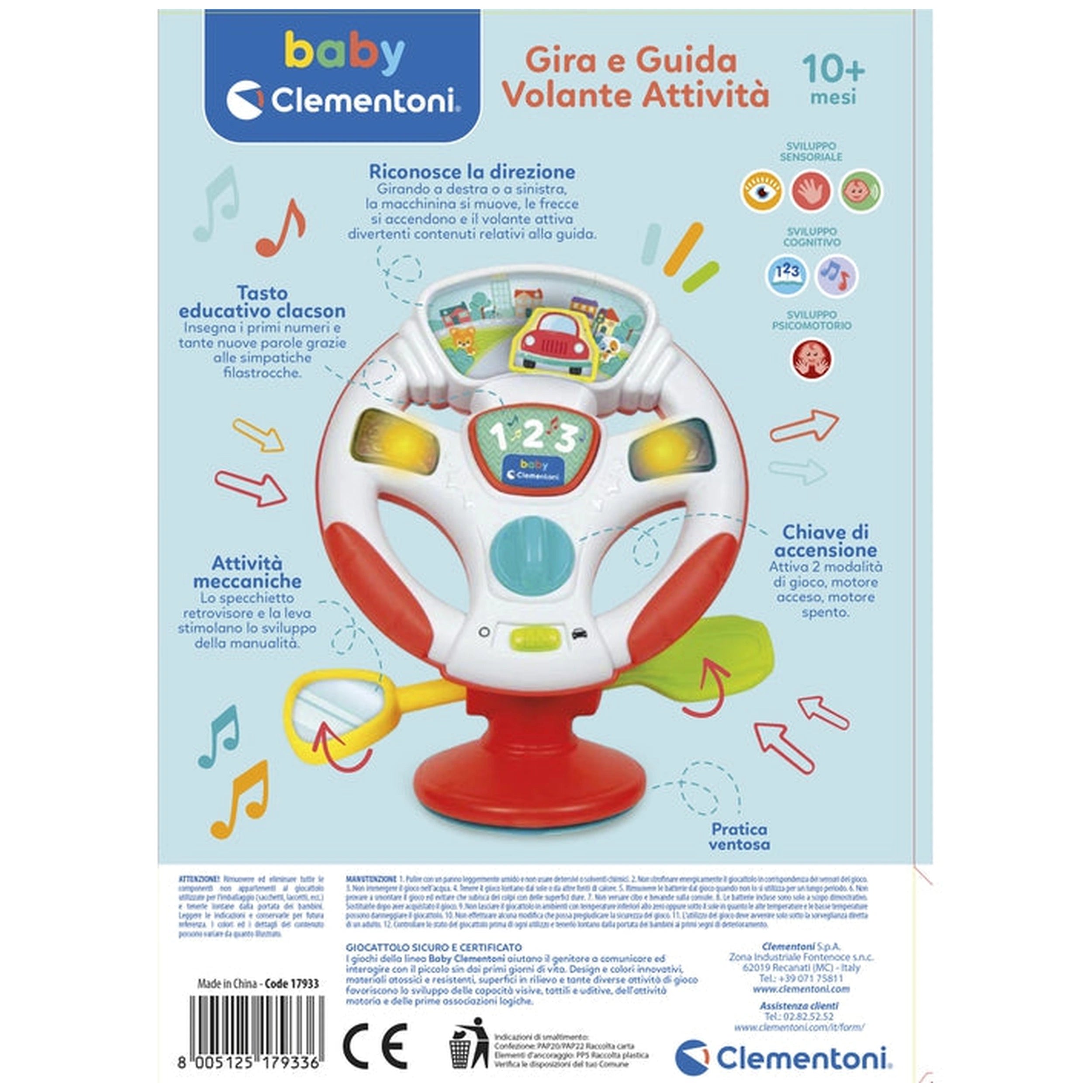 Baby Clementoni - Gira E Guida Volante Activiteit Baby Speelgoed - Italiaanse Editie