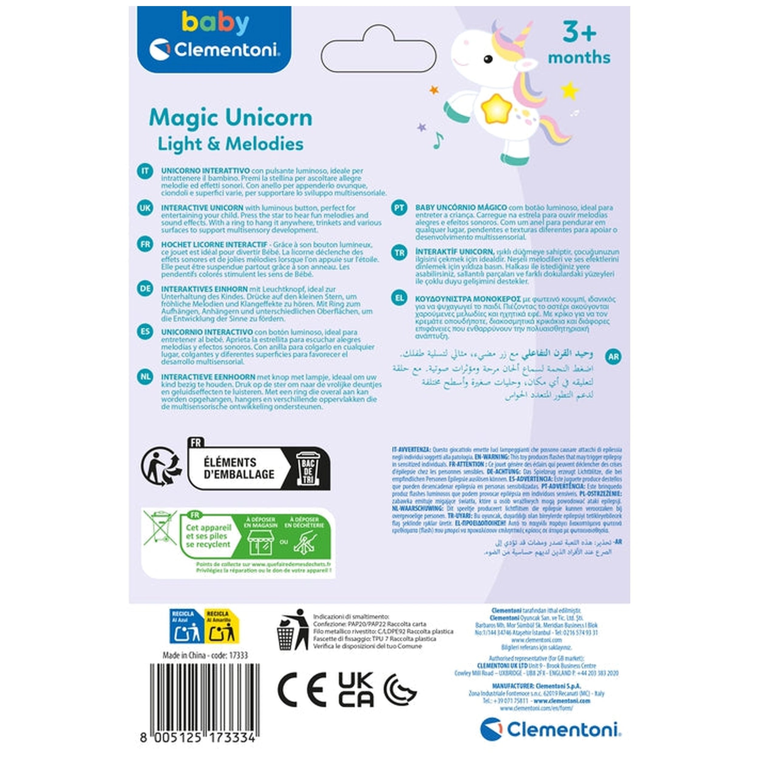 Baby Clementoni - Magic Unicorn Light & Melodies