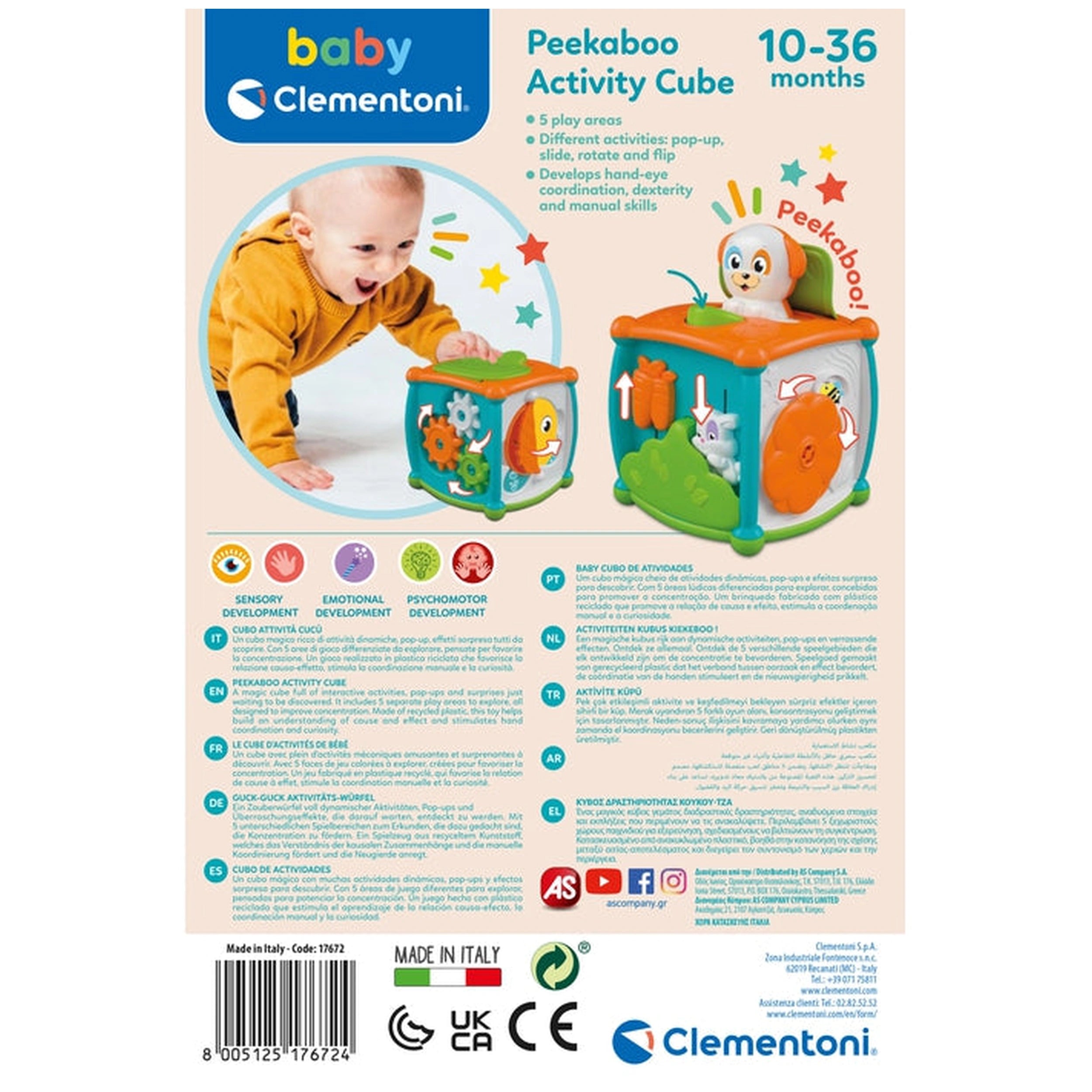 Baby Clementoni - Peekaboo Activity Cube Baby Activity Toys