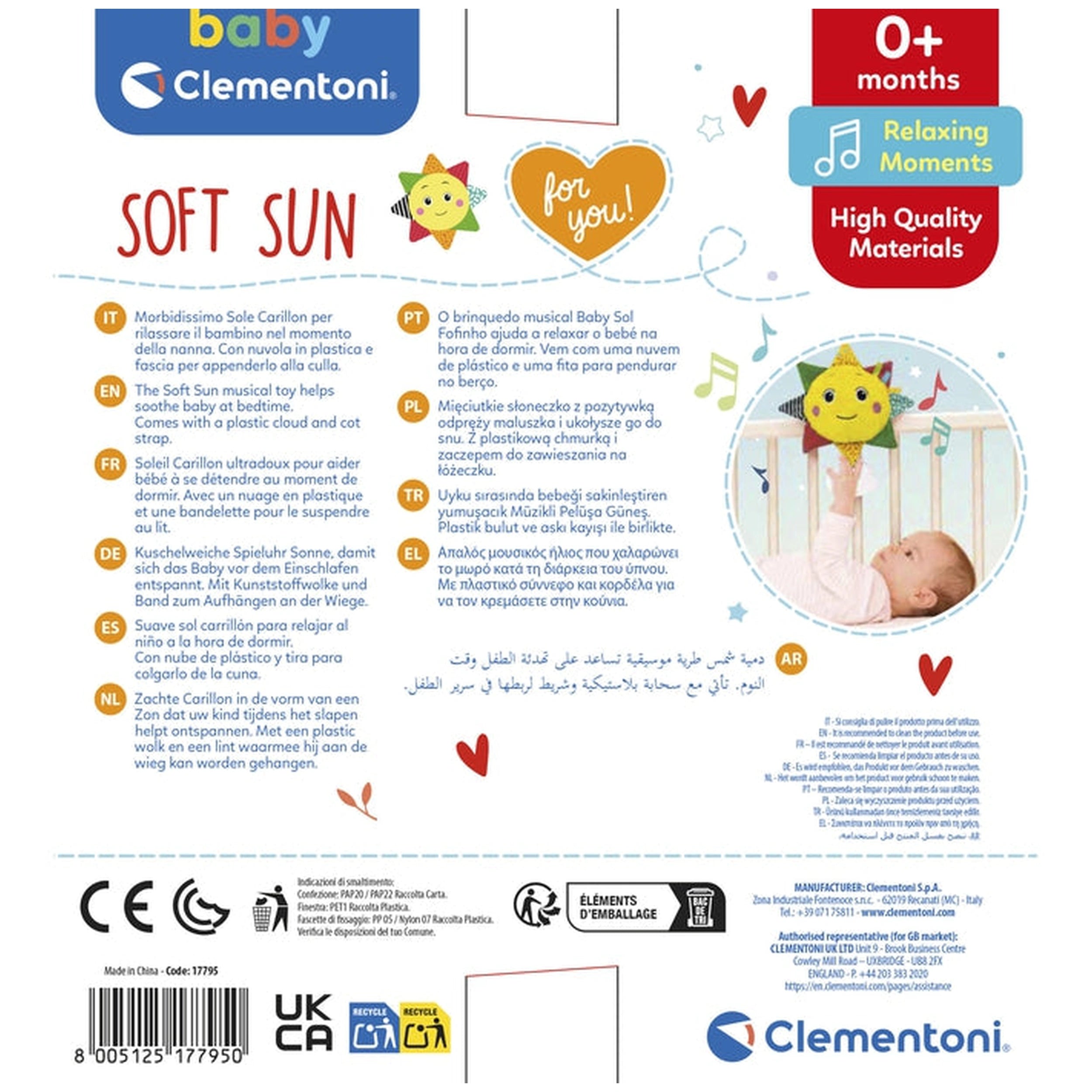 Baby Clementoni - Zachte Zon Carillon Knuffeldieren