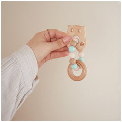 Bieco - Teething Ring Owl With Silicone Chain