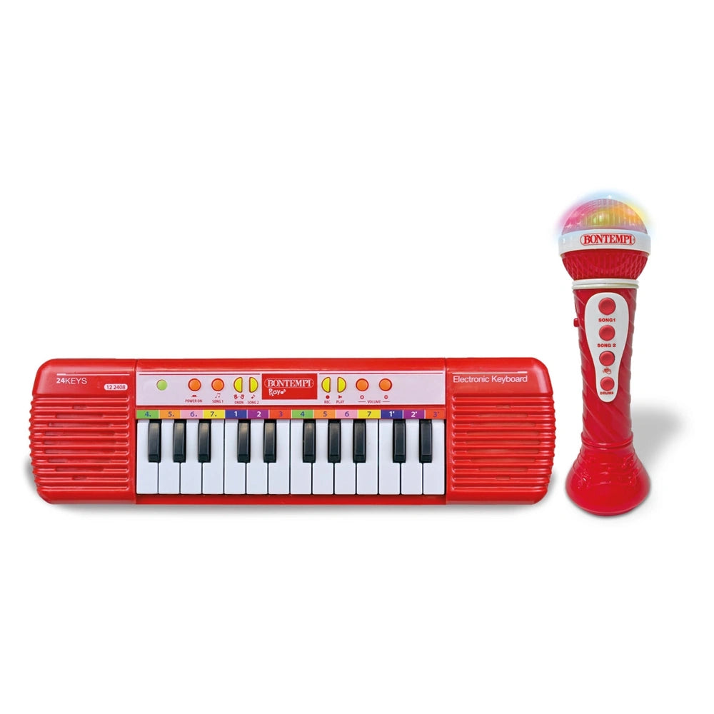 Bontempi - 24-toets elektronische keyboard en microfoonset - Educatieve Muziekinstrumenten - 3+ Jaar