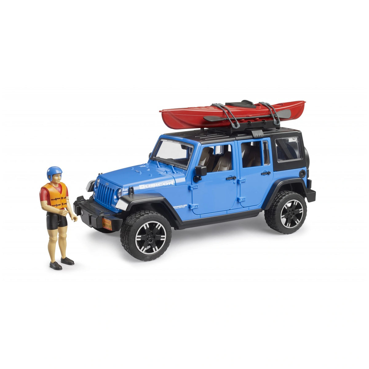 Bruder - Jeep Wrangler Rubicon Unlimited With Kayak And Kayaker - Play Vehicle
