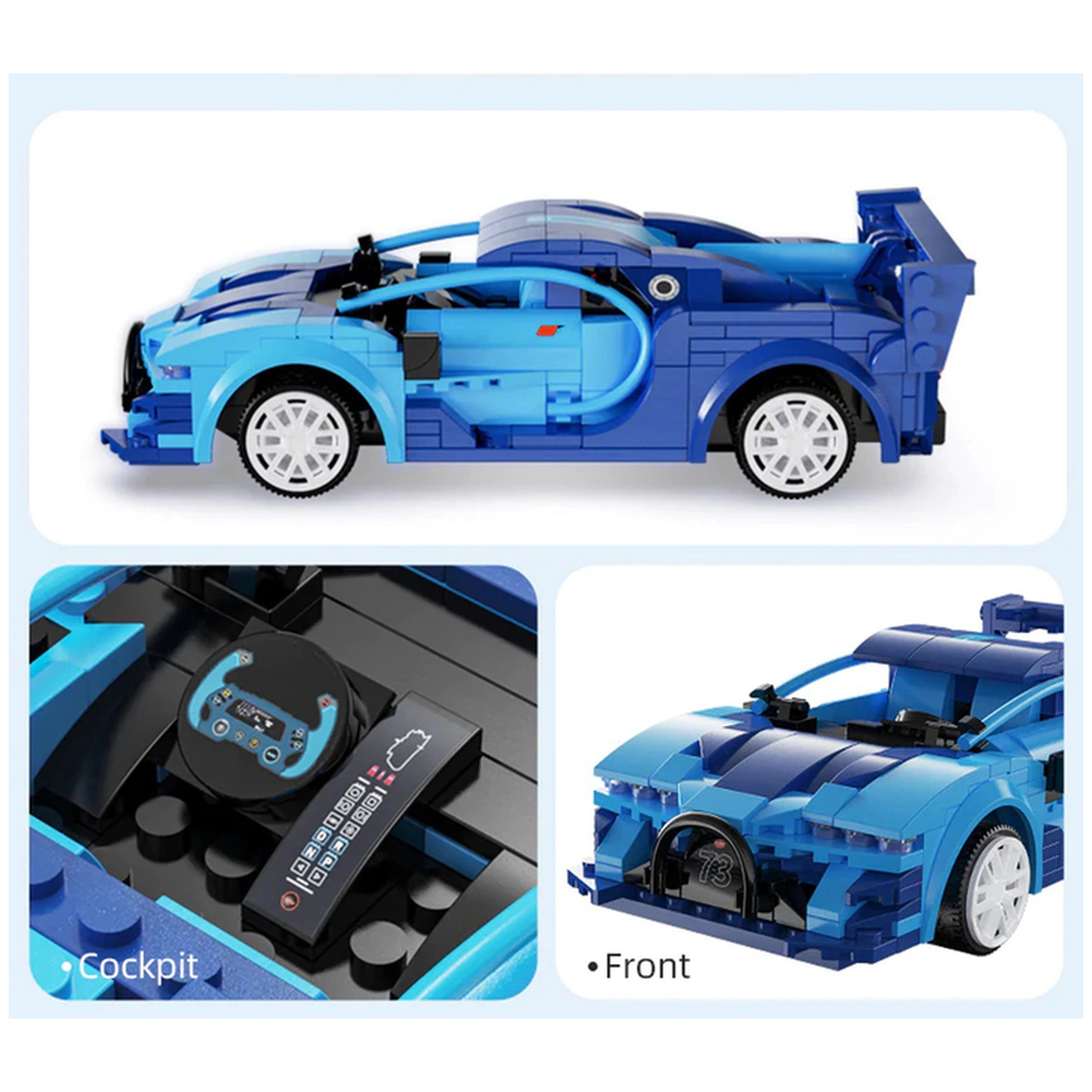 CaDA - RC Blauwe Raceauto Dual Mode Controller - Constructieset Speelgoed