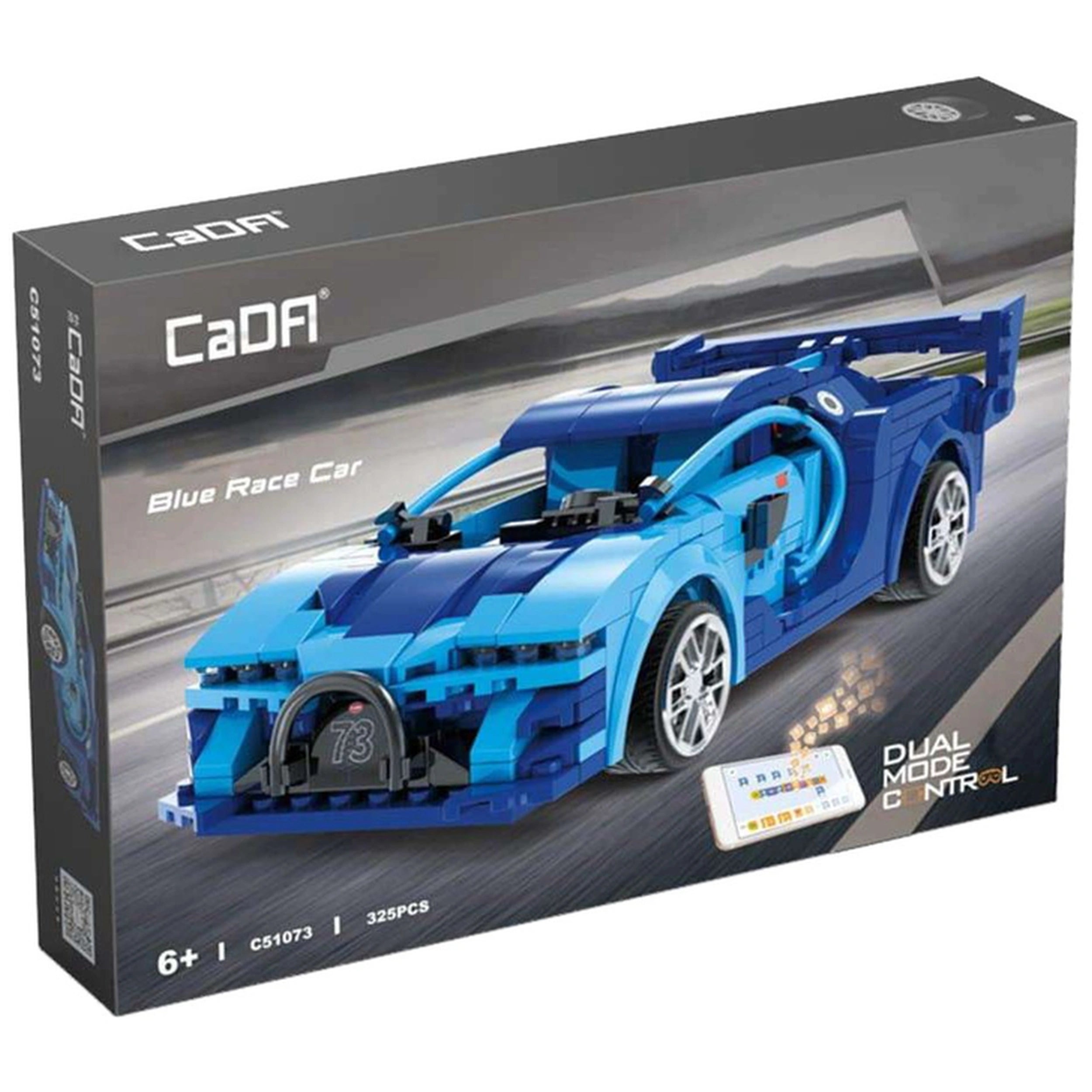 CaDA - RC Blauwe Raceauto Dual Mode Controller - Constructieset Speelgoed