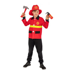 Carnival Toys - Brandweerman Rollenspelset Met Jas, Hoed, Brandblusser En Bijl - Doen alsof Beroepen En Rollenspel