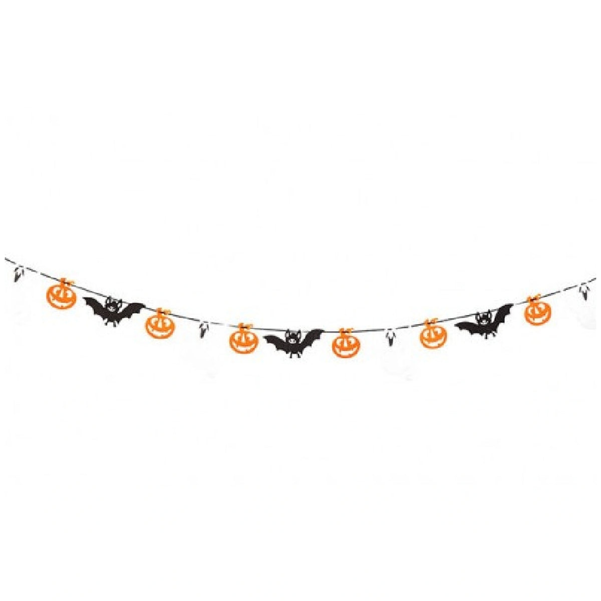 Carnival Toys - Halloween Decoratie Horizontale String 150 Cm Zwart En Oranje Feestdecoratie - Doen alsof Beroepen En Rollenspel
