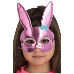 Carnival Toys - Metalen Roze Konijnenstofmasker Voor Leuke Verkleedpartijen En Creatief Spel - Doen alsof Beroepen En Rollenspellen