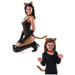 Carnival Toys - Tijger Verkleedset Met Hoofdband Oren Staart Voor Leuke Verkleed Spelletjes - Doen alsof Beroepen En Rollenspellen