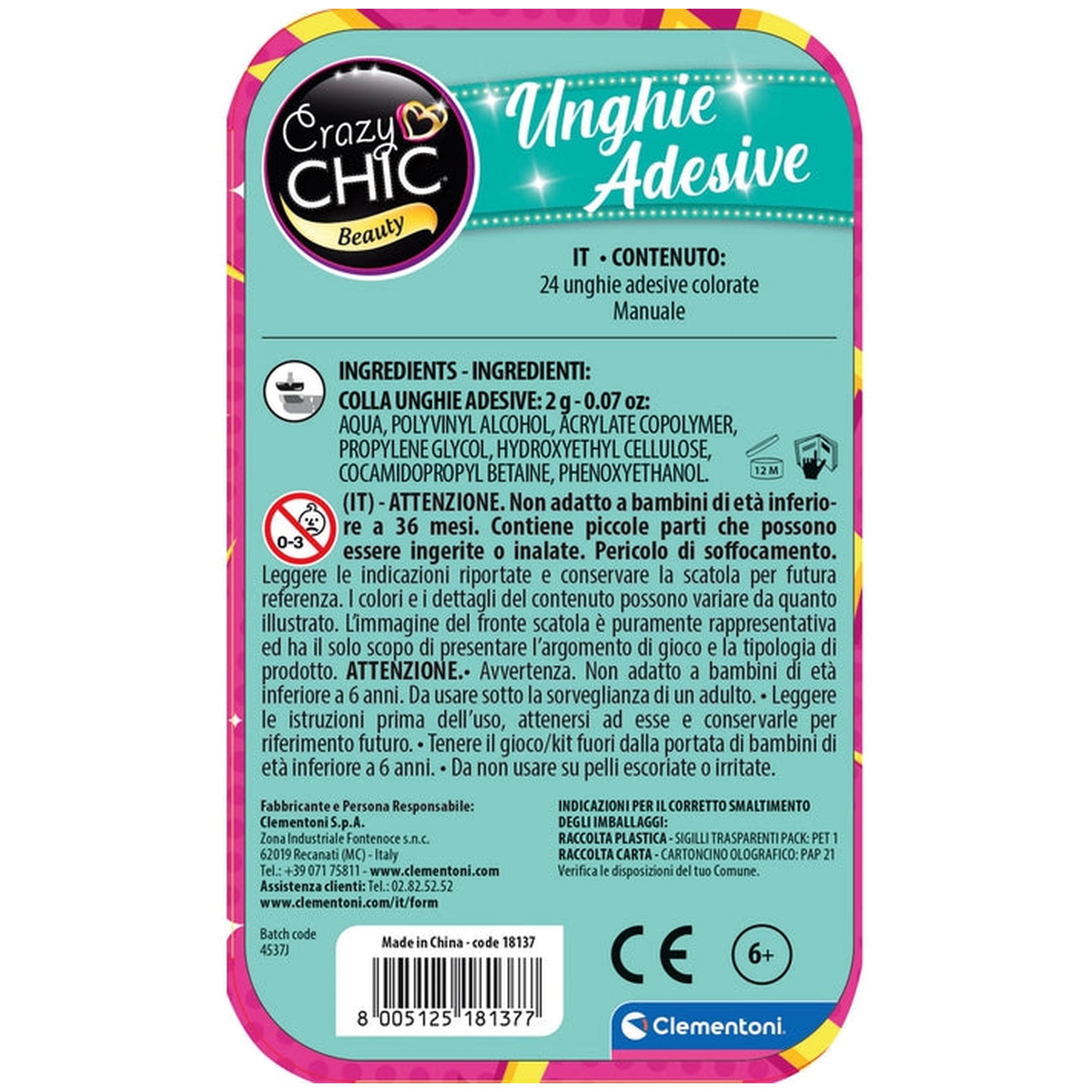 Clementoni - Crazy Chic Hechtnagels POP - Make-up