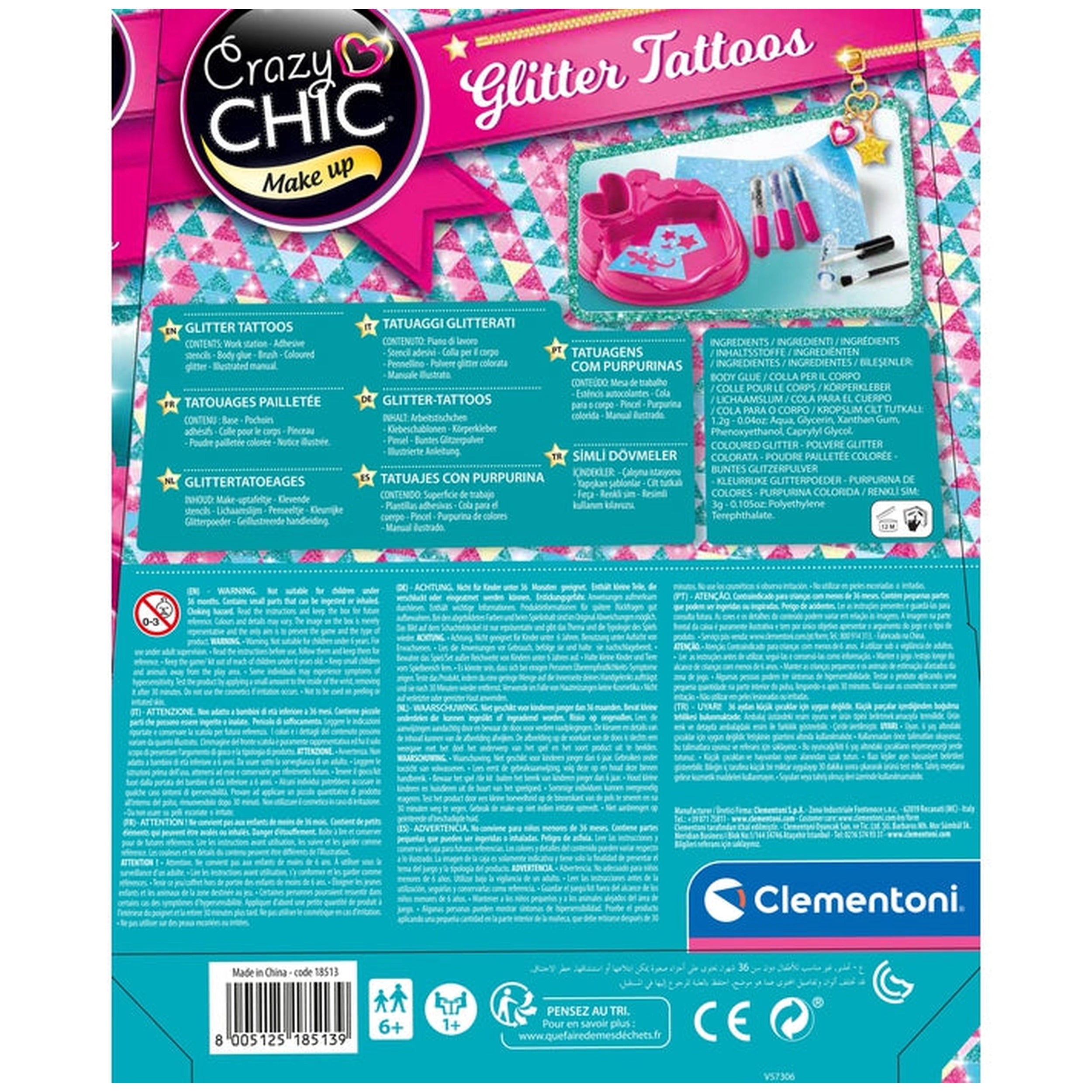 Clementoni Crazy Chic  - Glitter Tatoo Makeup