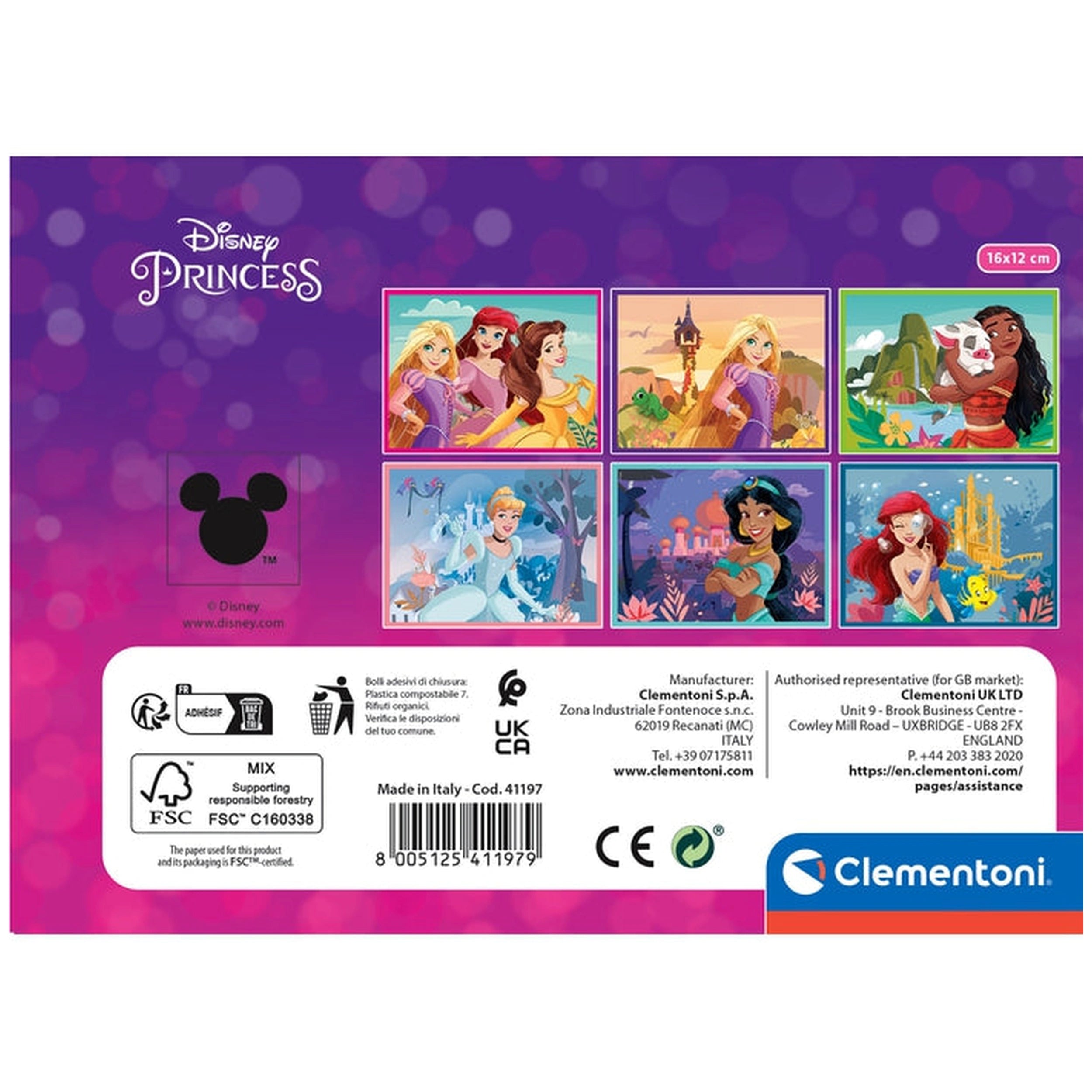 Clementoni - Disney Princess Puzzle 12 Cubes