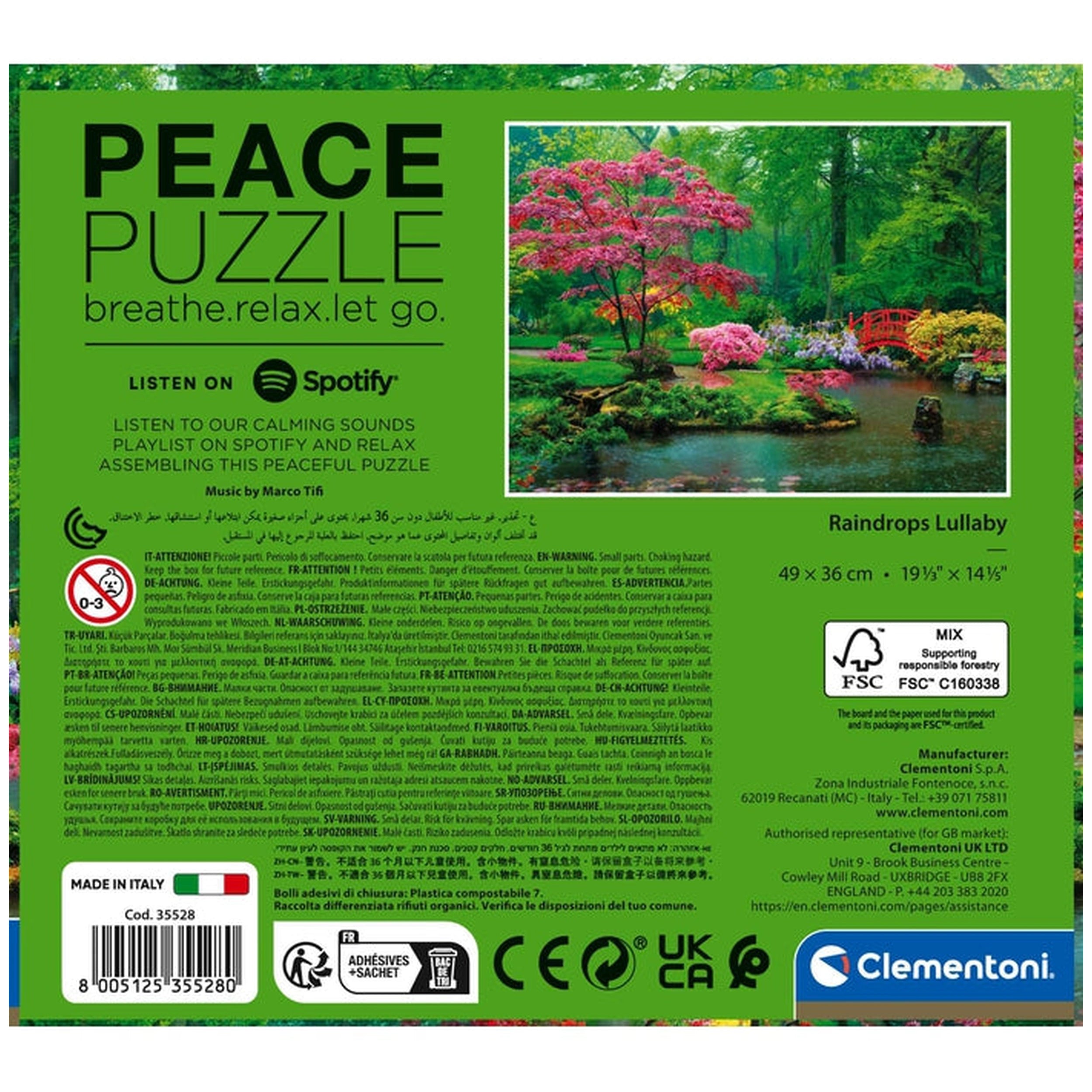 Clementoni Peace - Raindrops Lullaby 500 Pcs Puzzle