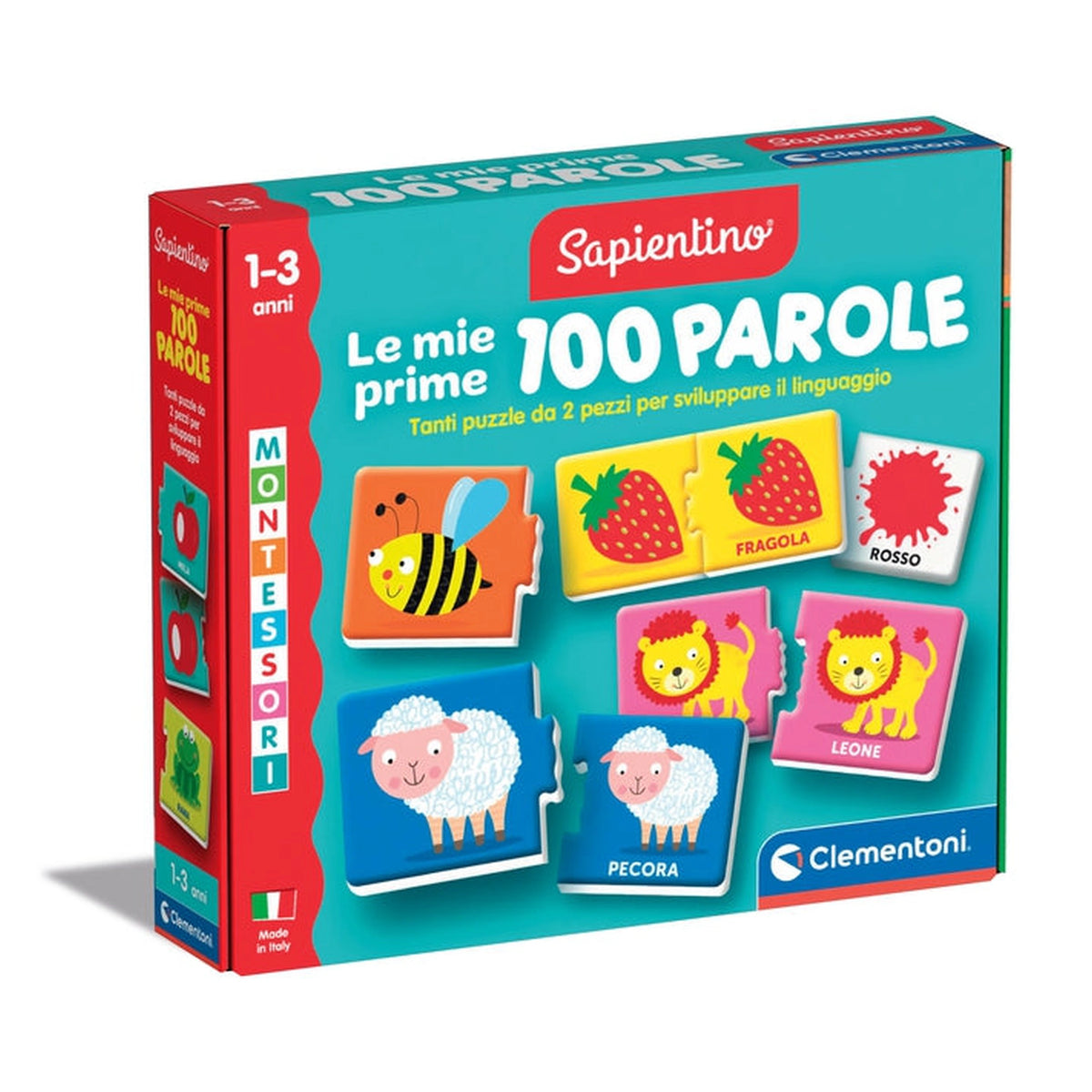 Clementoni - Sapientino - Montessori-Mijn-Eerste-100-Woorden - Educatief-Speelgoed
