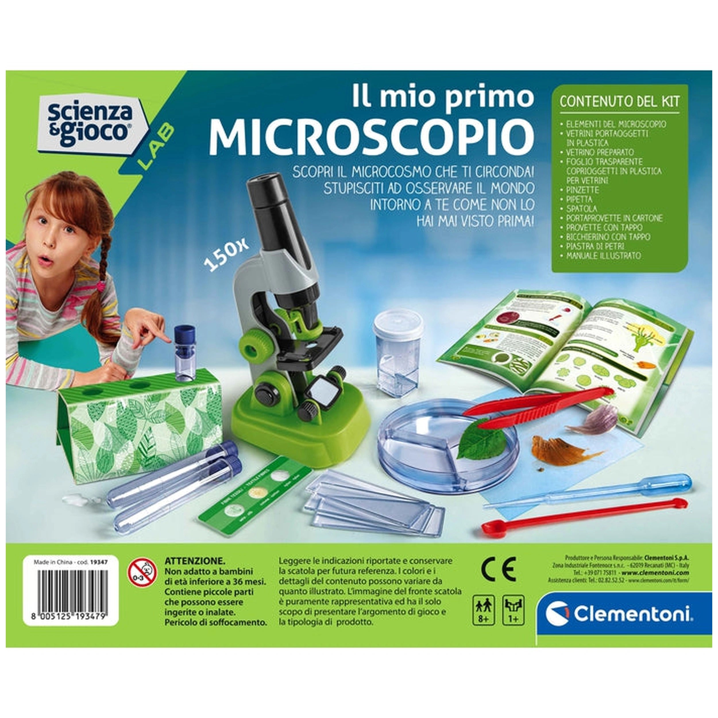 Clementoni Scienza E Gioco Lab - Il Mio Primo Microscopio Toy Playsets - Italian Edition