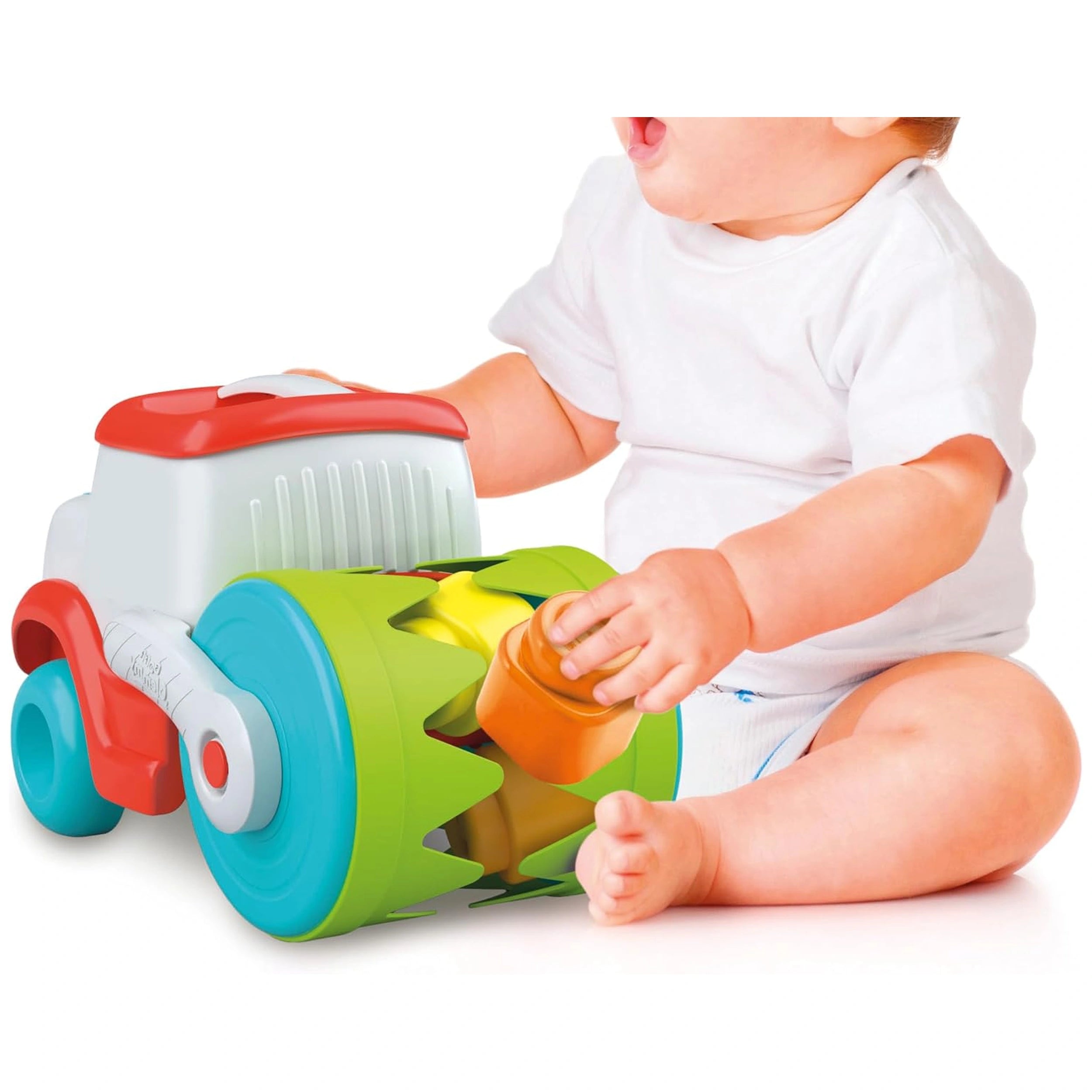 Clementoni - Soft-Clemmy-Touch-and-Play-Sensory-Road-Roller-Baby-Activity-Toys