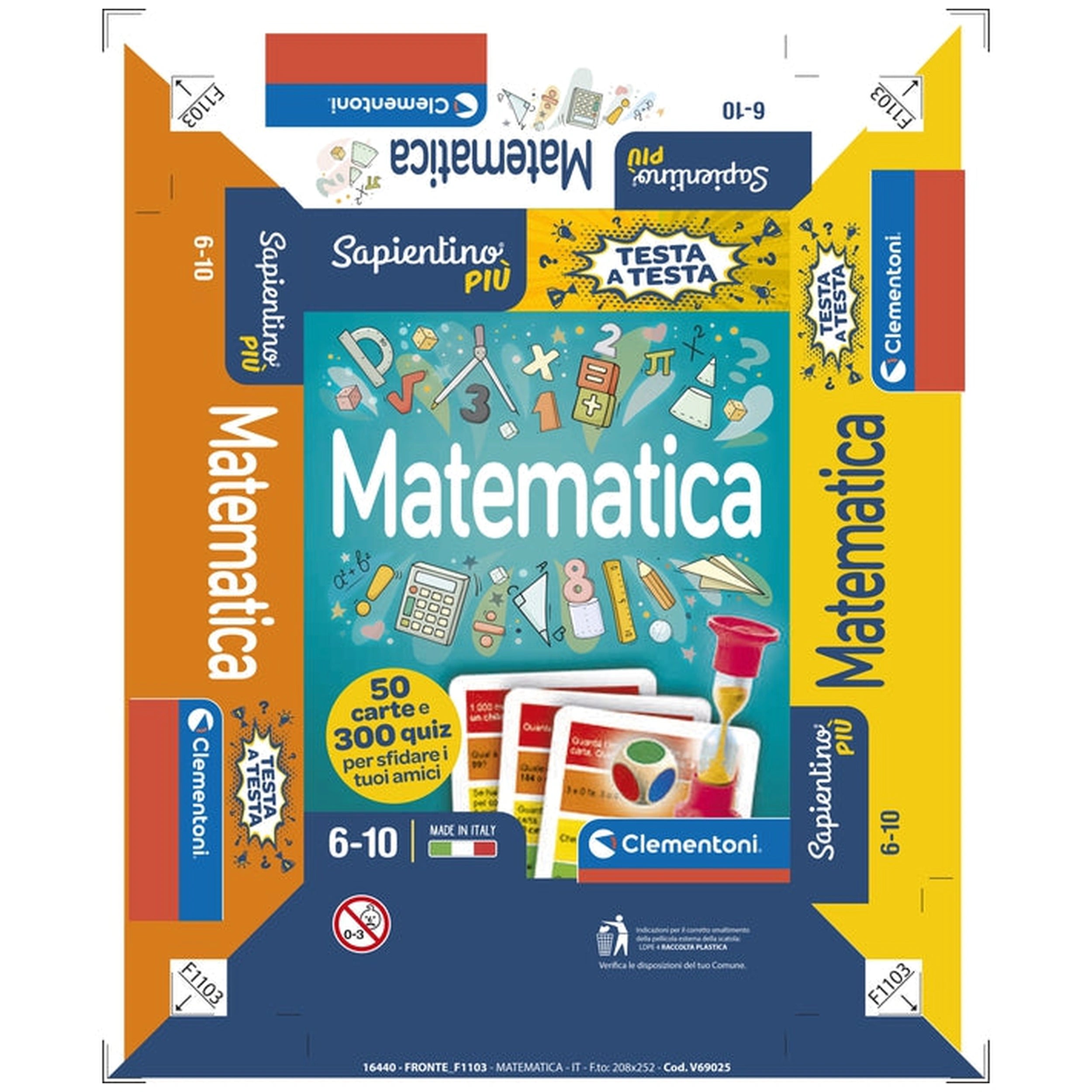 Clementoni - Testa A Testa Card Games Matematica - Italian Edition