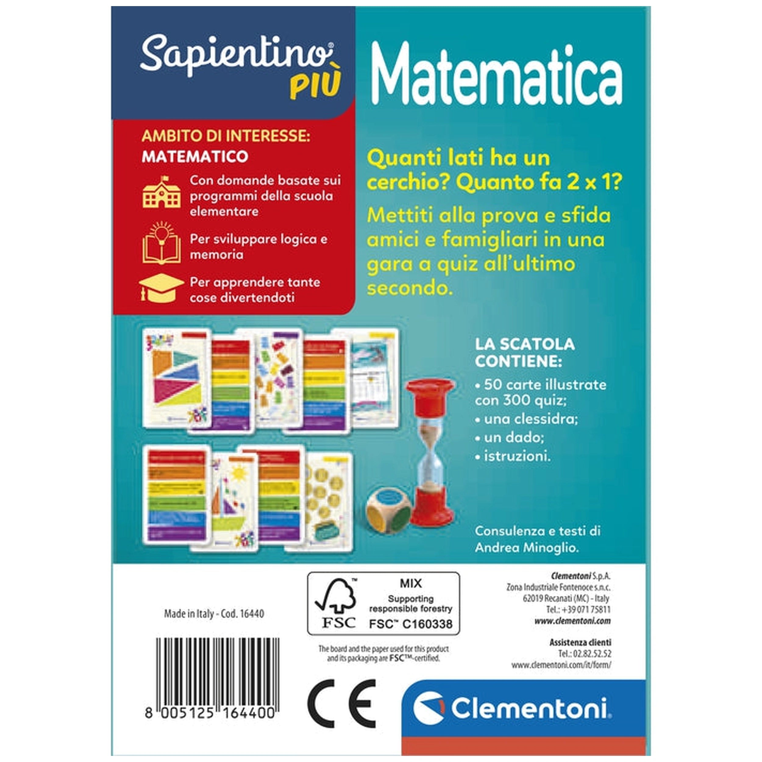 Clementoni - Testa A Testa Card Games Matematica - Italian Edition