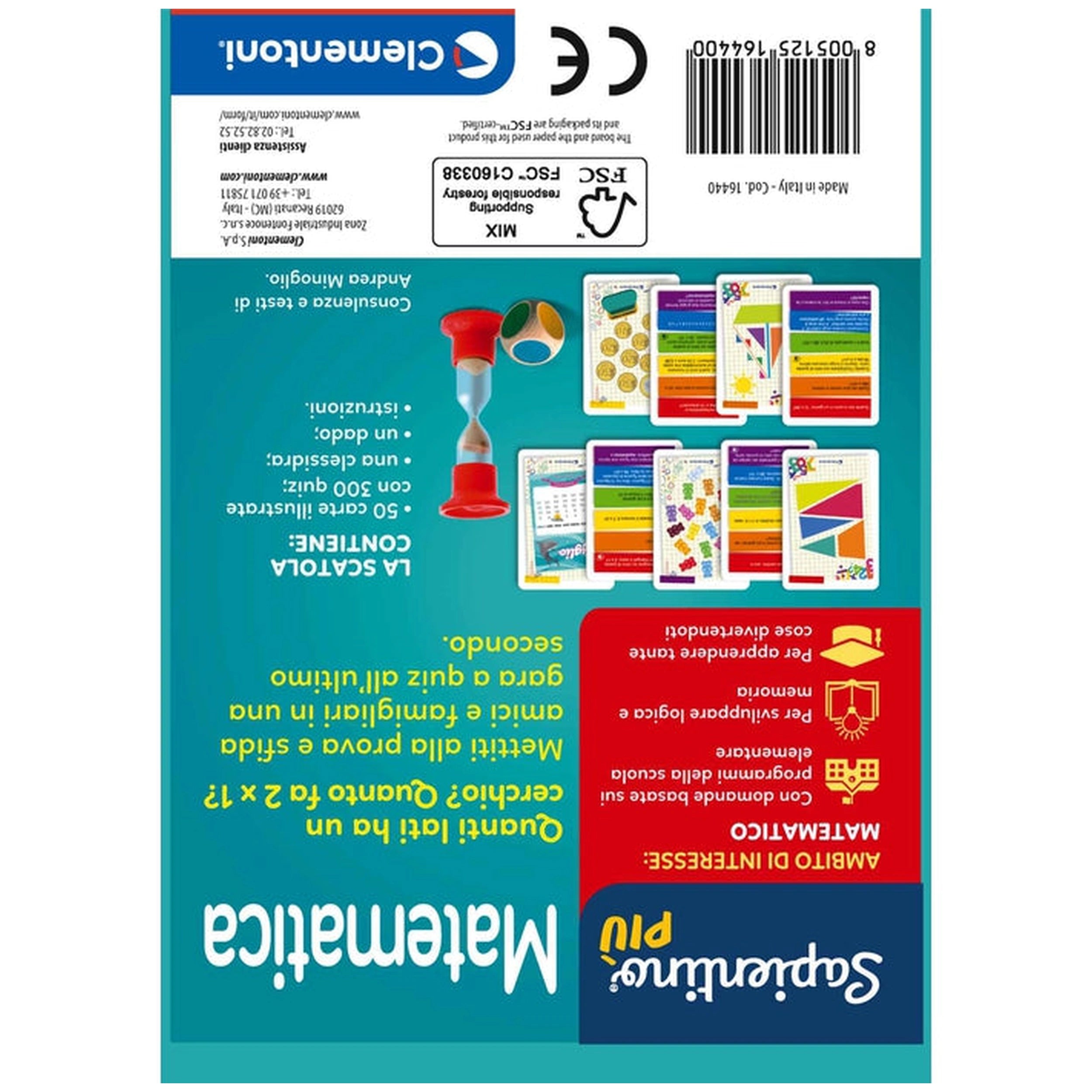 Clementoni - Testa A Testa Card Games Matematica - Italian Edition