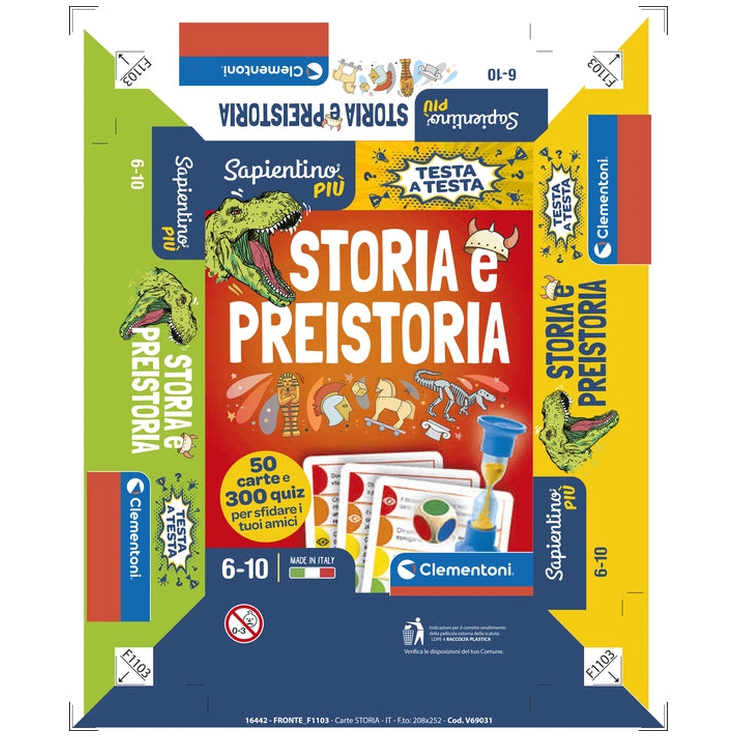 Clementoni - Testa A Testa Card Games Storia E Preistoria - Italian Edition