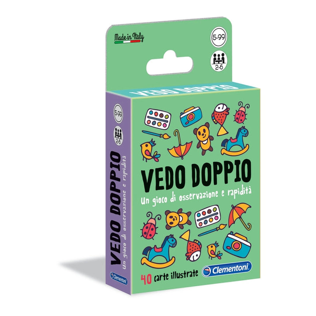 Clementoni - Vedo Doppio Kaartspellen - Italiaanse Editie