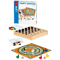Dal Negro - Veelzijdige Houten Bordspellen Set