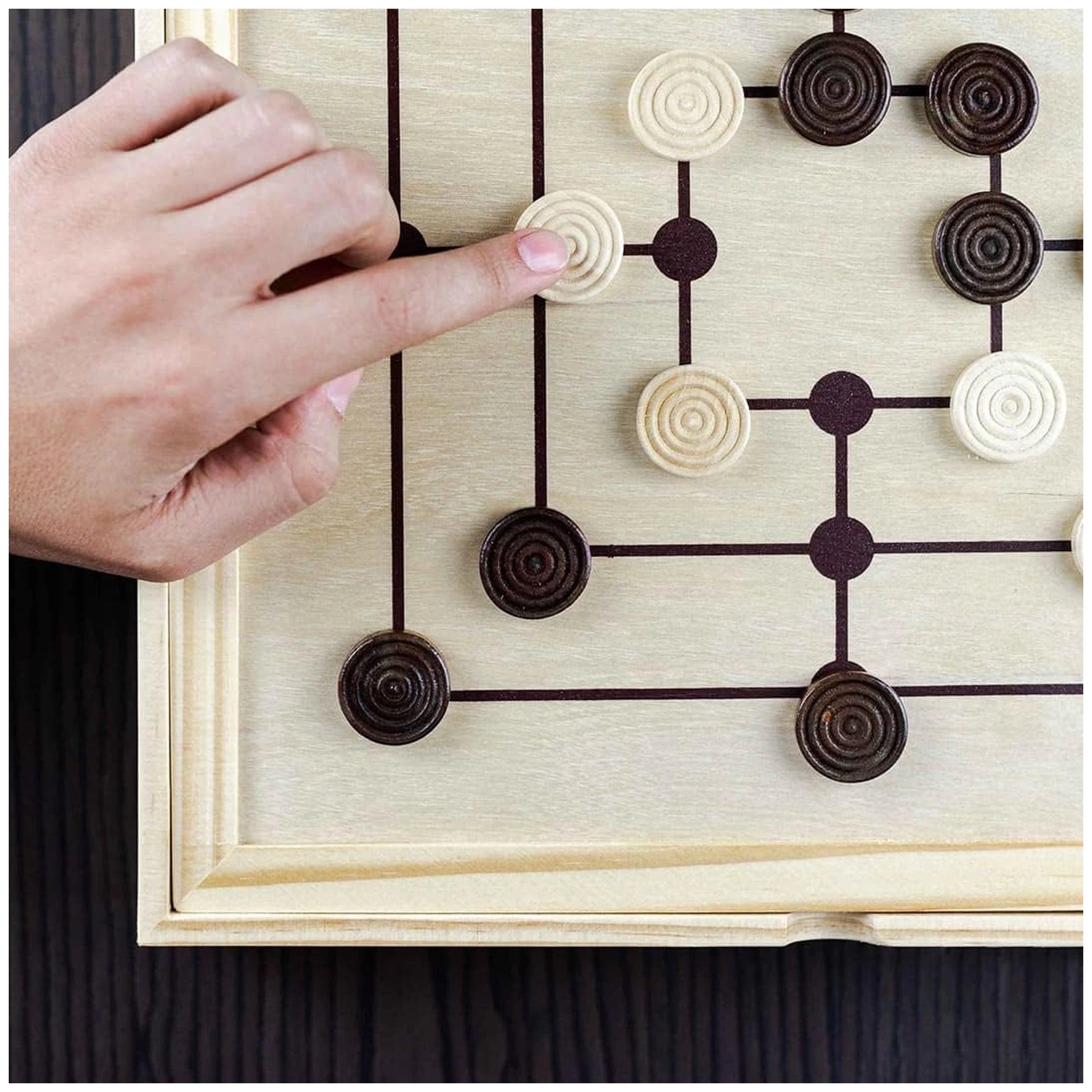 Dal Negro - Tria Chess And Checkers Top Wooden Board Games Set