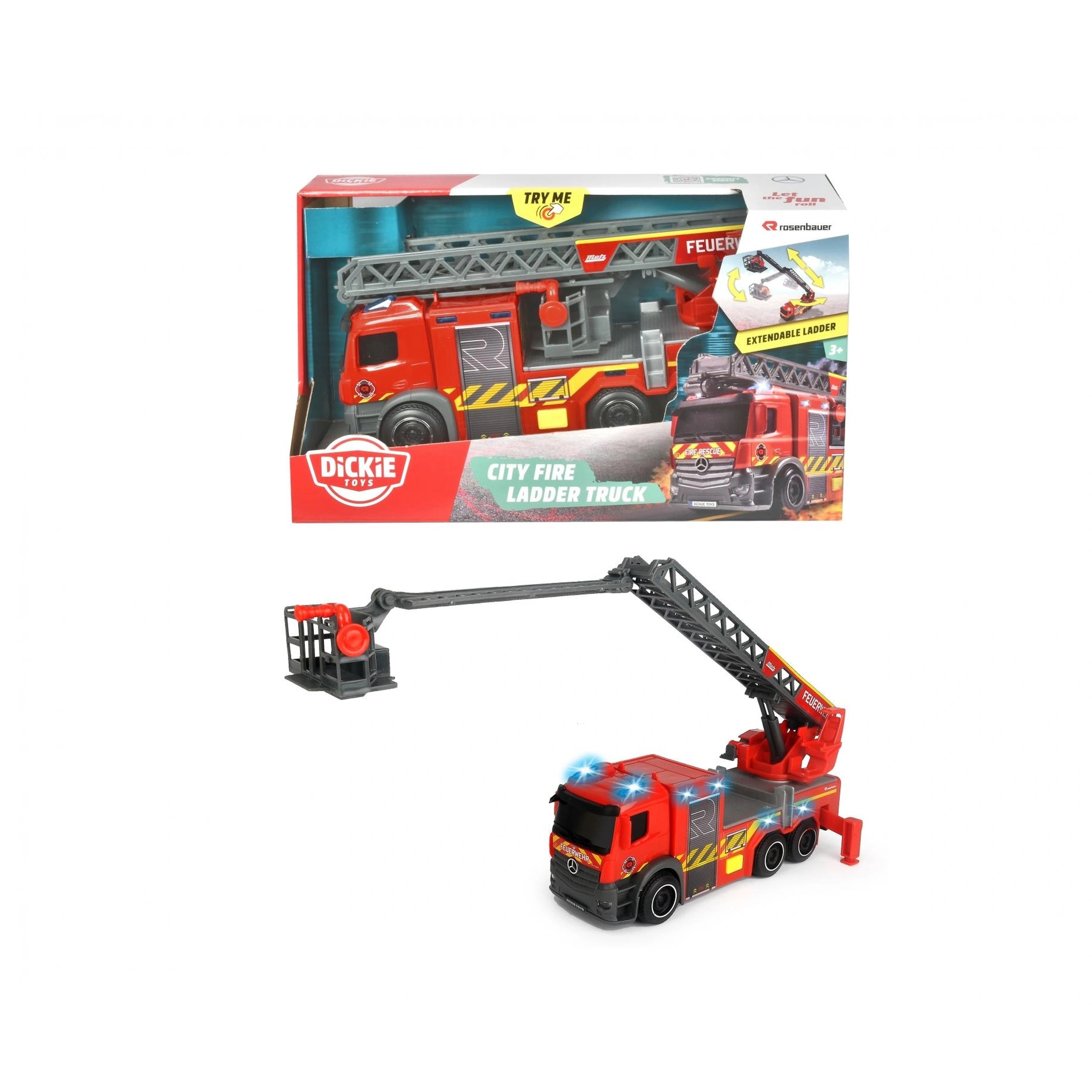 Dickie - City Fire Ladder Truck Play Vehicle