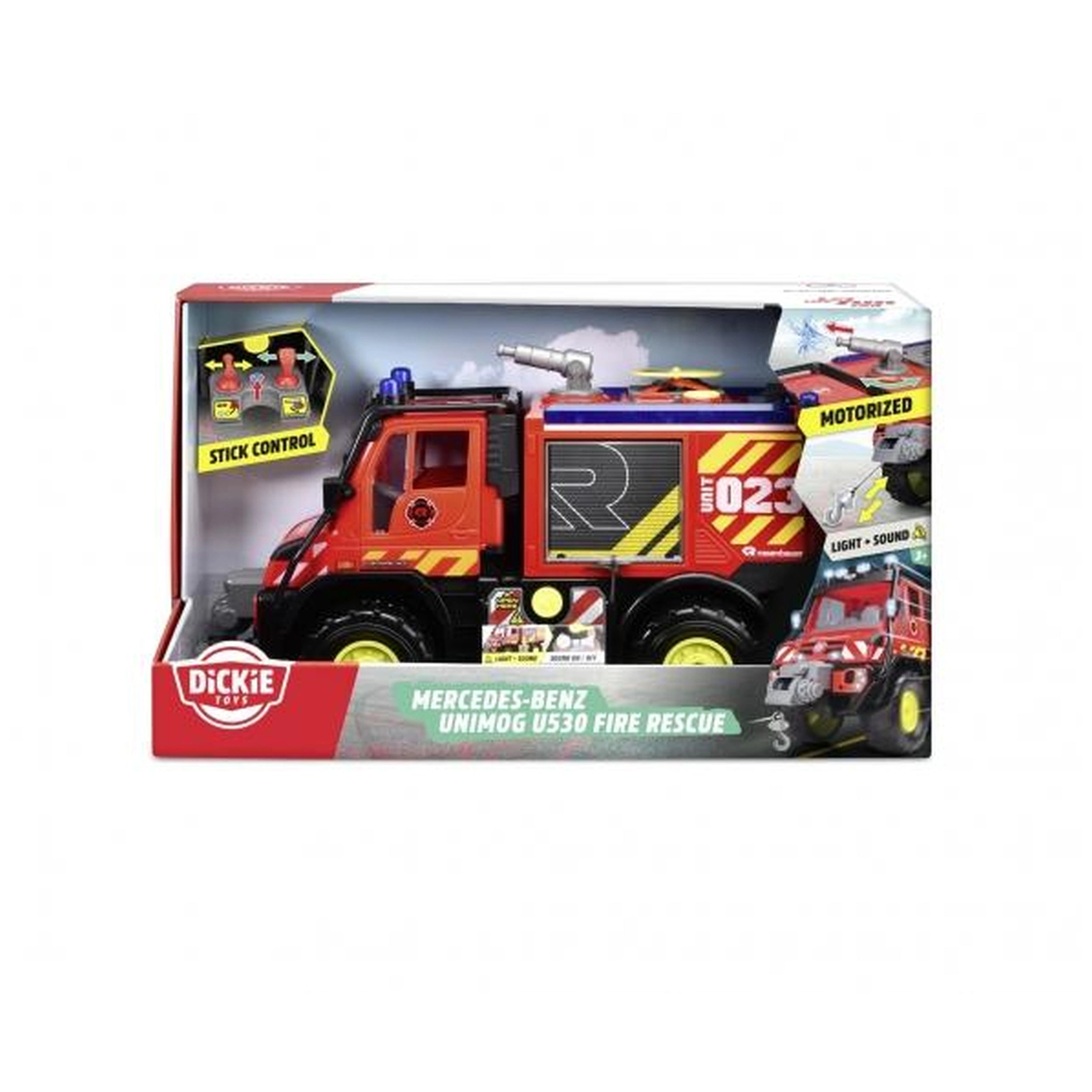 Dickie - Mercedes-Benz Unimog U530 Brandweer met Lichten en Geluiden Speelvoertuigen