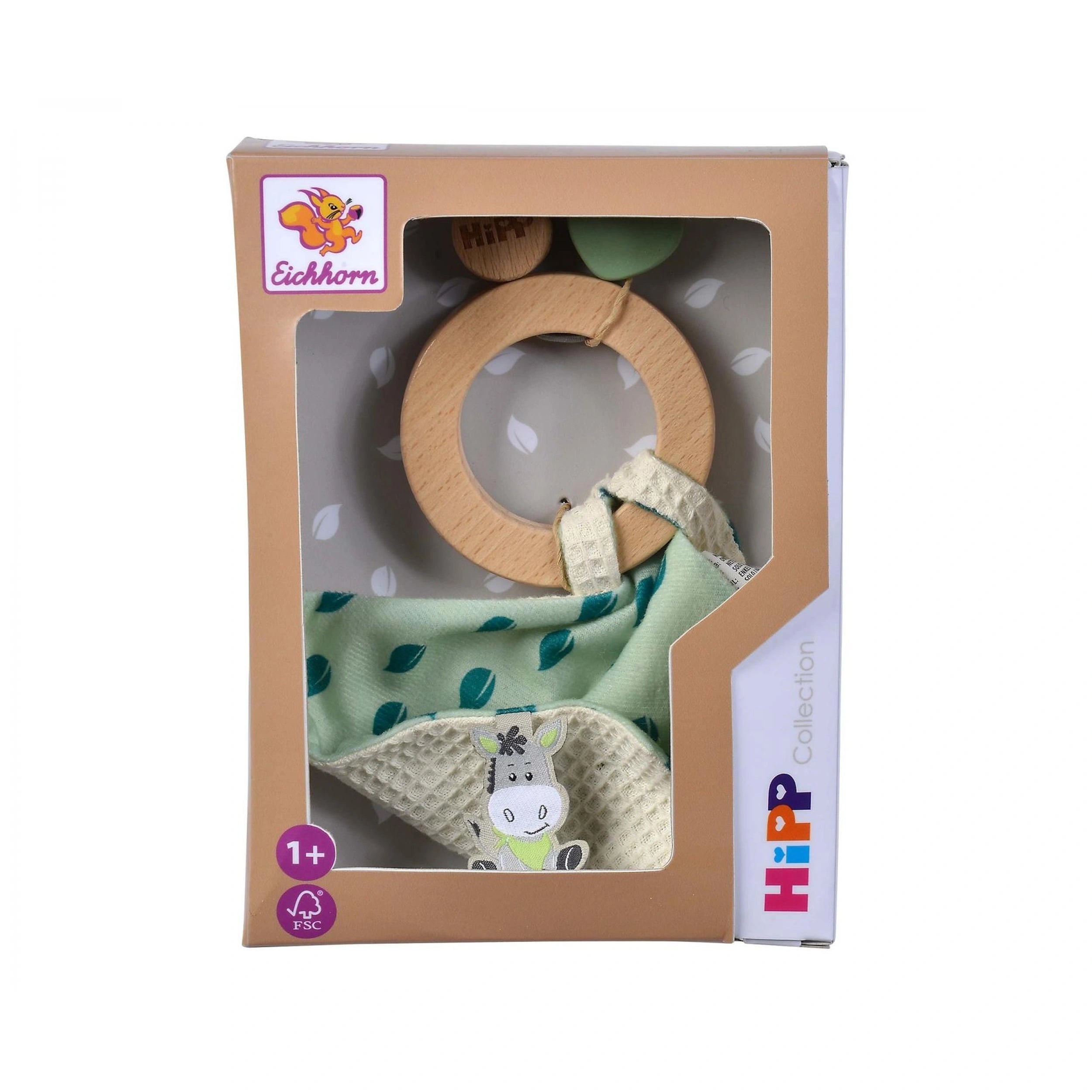Eichhorn - Baby HIPP Wooden Teething Ring with Cuddle Cloth - Pacifiers & Teethers - Pacifiers & Teethers