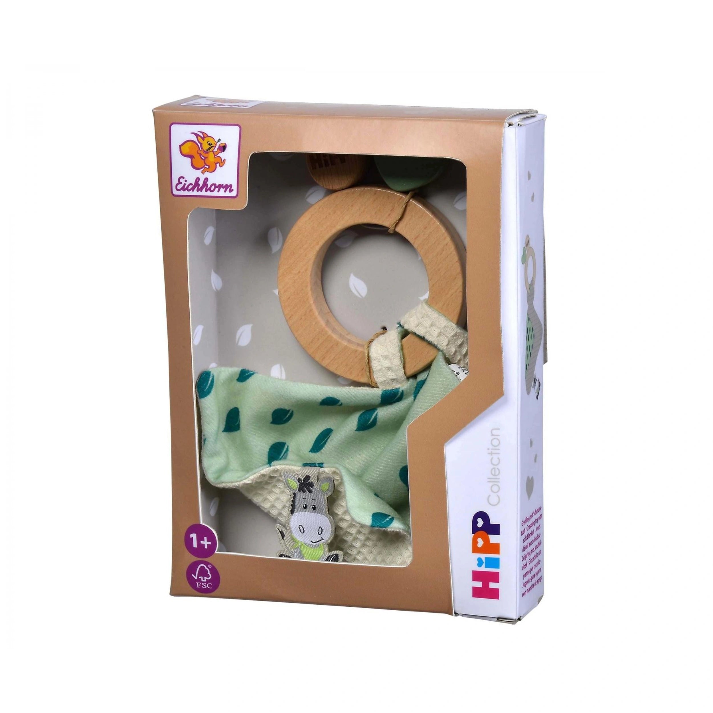 Eichhorn - Baby HIPP Wooden Teething Ring with Cuddle Cloth - Pacifiers & Teethers - Pacifiers & Teethers