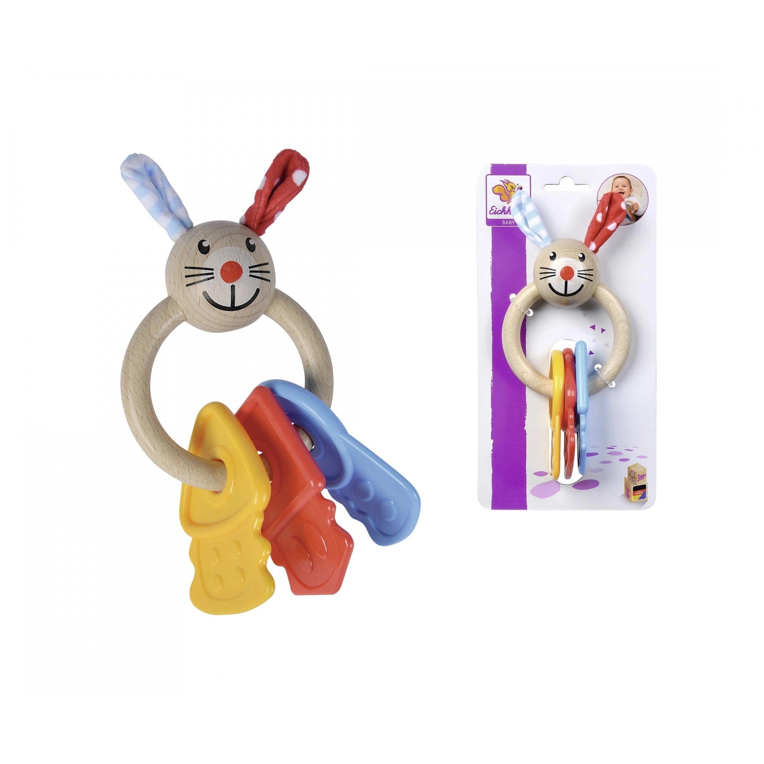 Eichhorn - Baby Wooden Teething Ring Rabbit - Pacifiers & Teethers