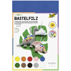 Folia - Basic Bastelfilz Craft Felt 20X30 Cm 150 Gr 10 Sheets Multi Coloured - Arts & Crafts