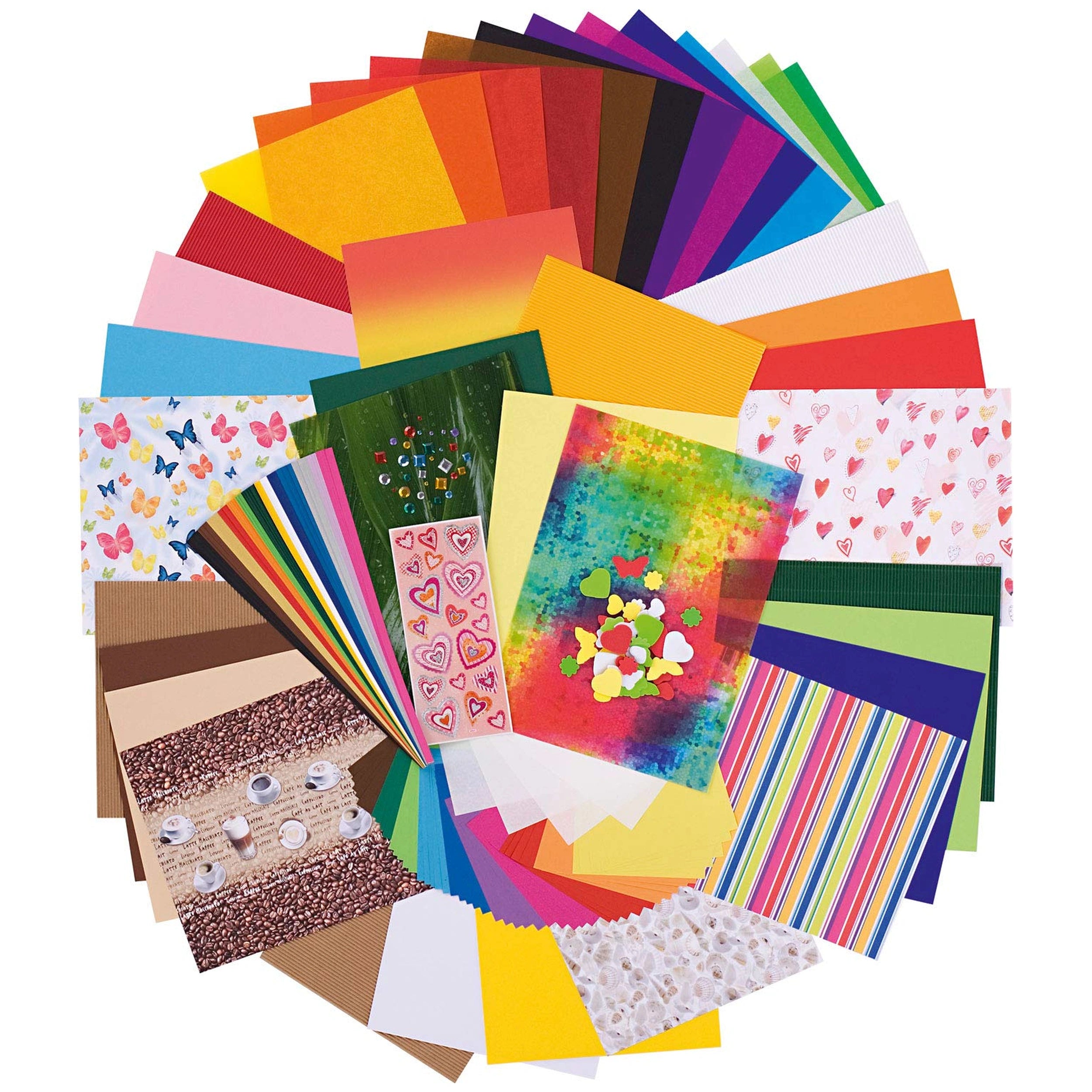 Folia - Basteltrends Ganzjahr Set Creative Box All Year Round 322 Pieces Multi Coloured Sheets - Arts & Crafts