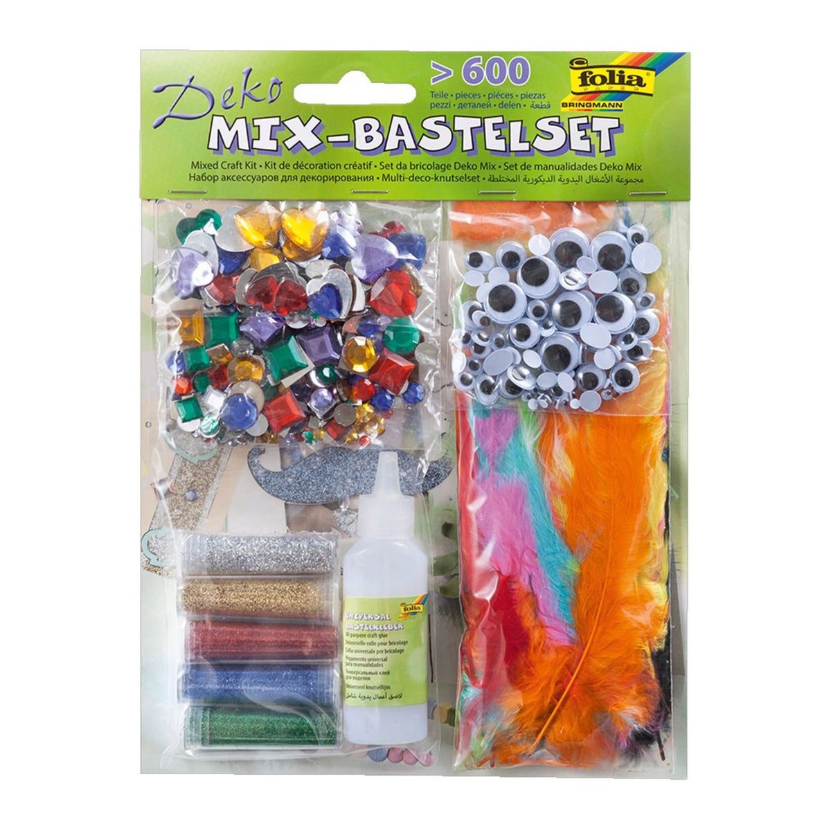 Folia - Deko Mix Bastelset 600 Pieces Multi Coloured - Arts & Crafts