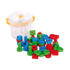 Gowi - Schroefset - 48 Stukken In Een Emmer - Baby Activiteit Speelgoed