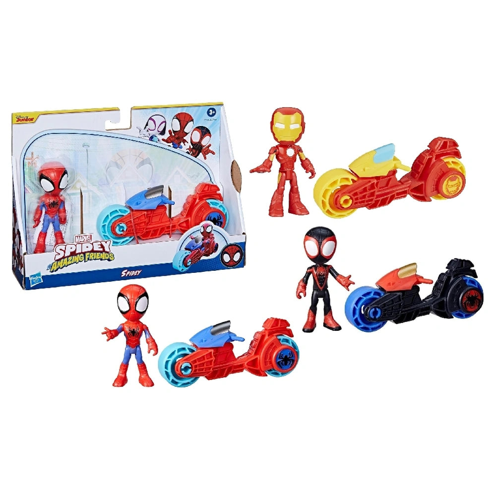 Hasbro - Action Figures - Marvel Spidey and Friends Motorcycle Set - 3 Years - Creative Play