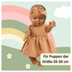 Heless - Poppen - Set van Katoenen Poppenjurken - Rimpels - 18M+ - Accessoires