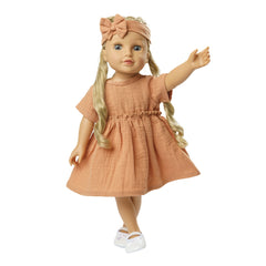 Heless - Poppen - Set van Katoenen Poppenjurken - Rimpels - 18M+ - Accessoires