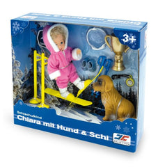 Jagerndorfer - Skischool Kind Chiara Met Hond 12 cm - Poppen, Speelsets & Speelfiguren