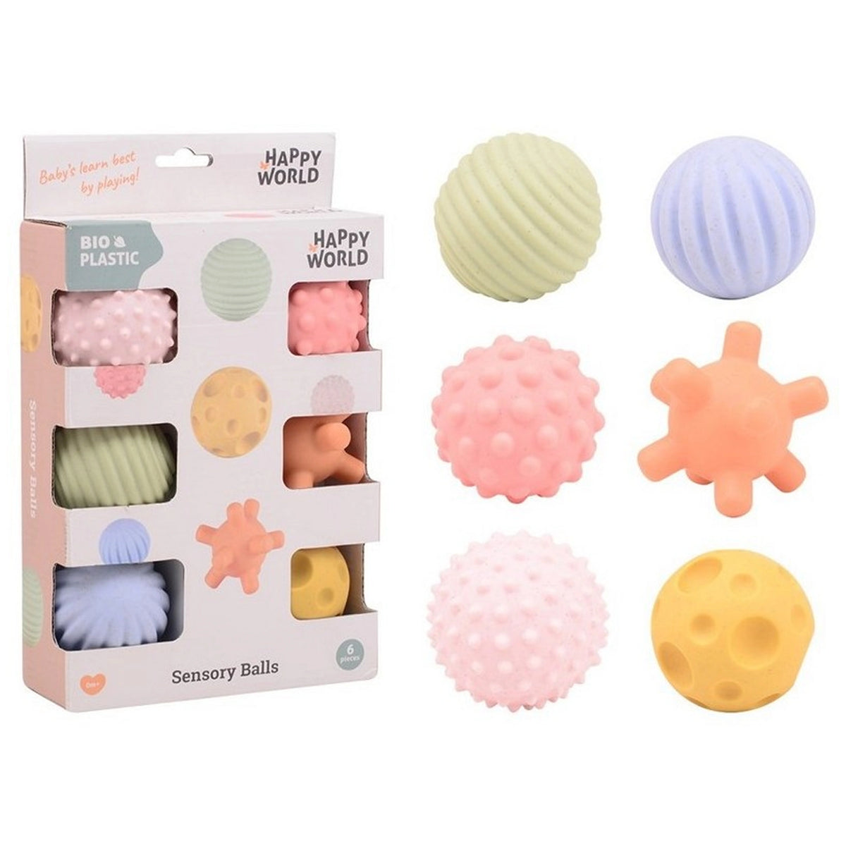 Johntoy - Bioplastische Motor- en Sensorische Ballen - Baby Activiteit Speelgoed