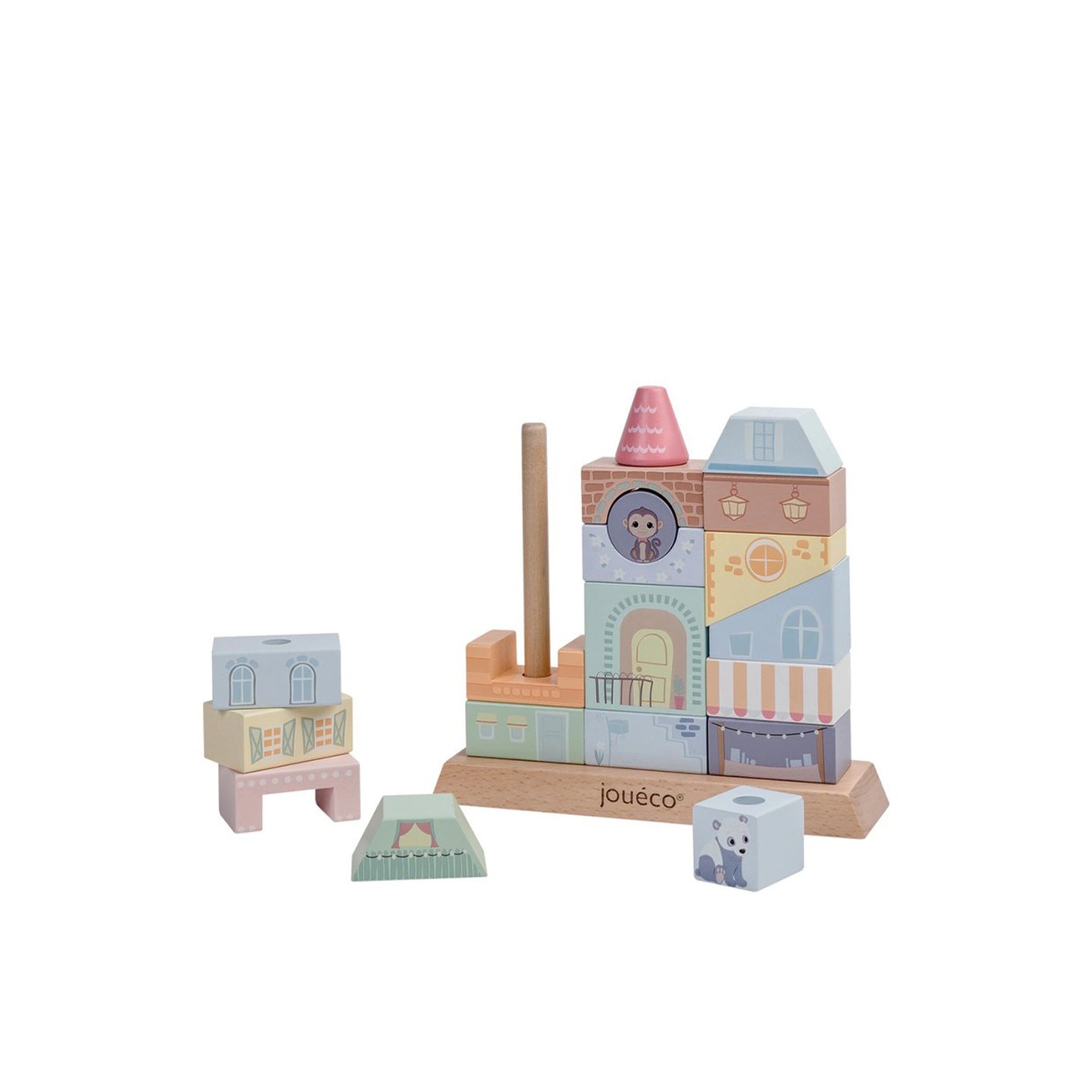Johntoy - The Wildies Family Stacking Houses - Sorting & Stacking Toys