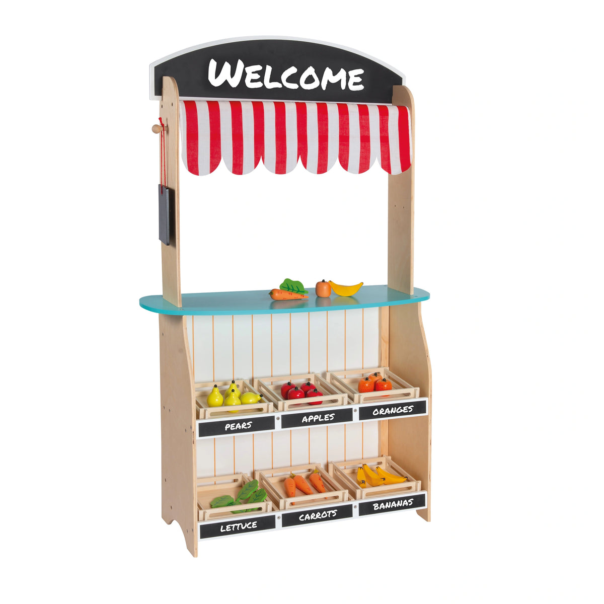 Johntoy - Houten 2 In 1 Theater En Winkel Met Accessoires - Doen alsof Beroepen & Rollenspel