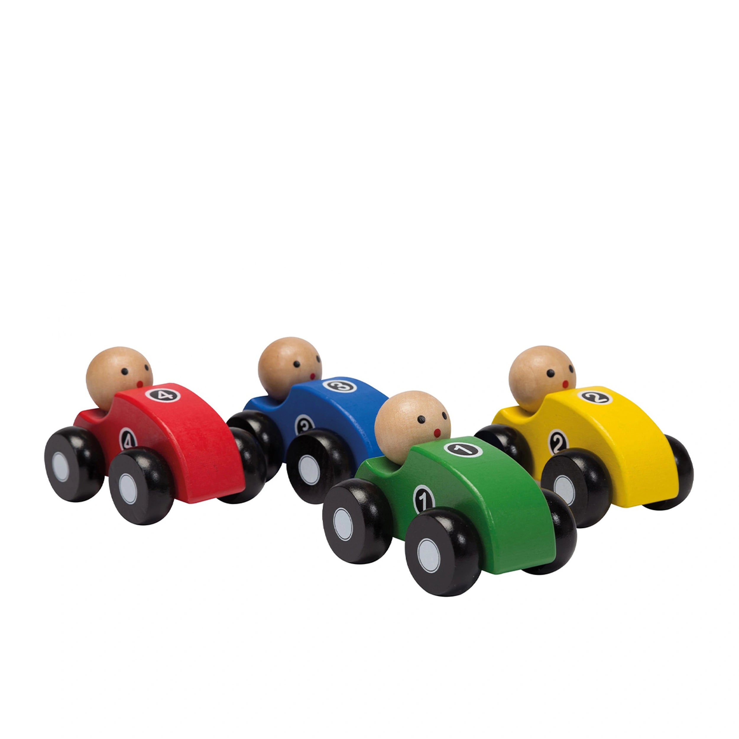 Johntoy - Wooden Cars 4 Assorted In Display - Play Vehicles