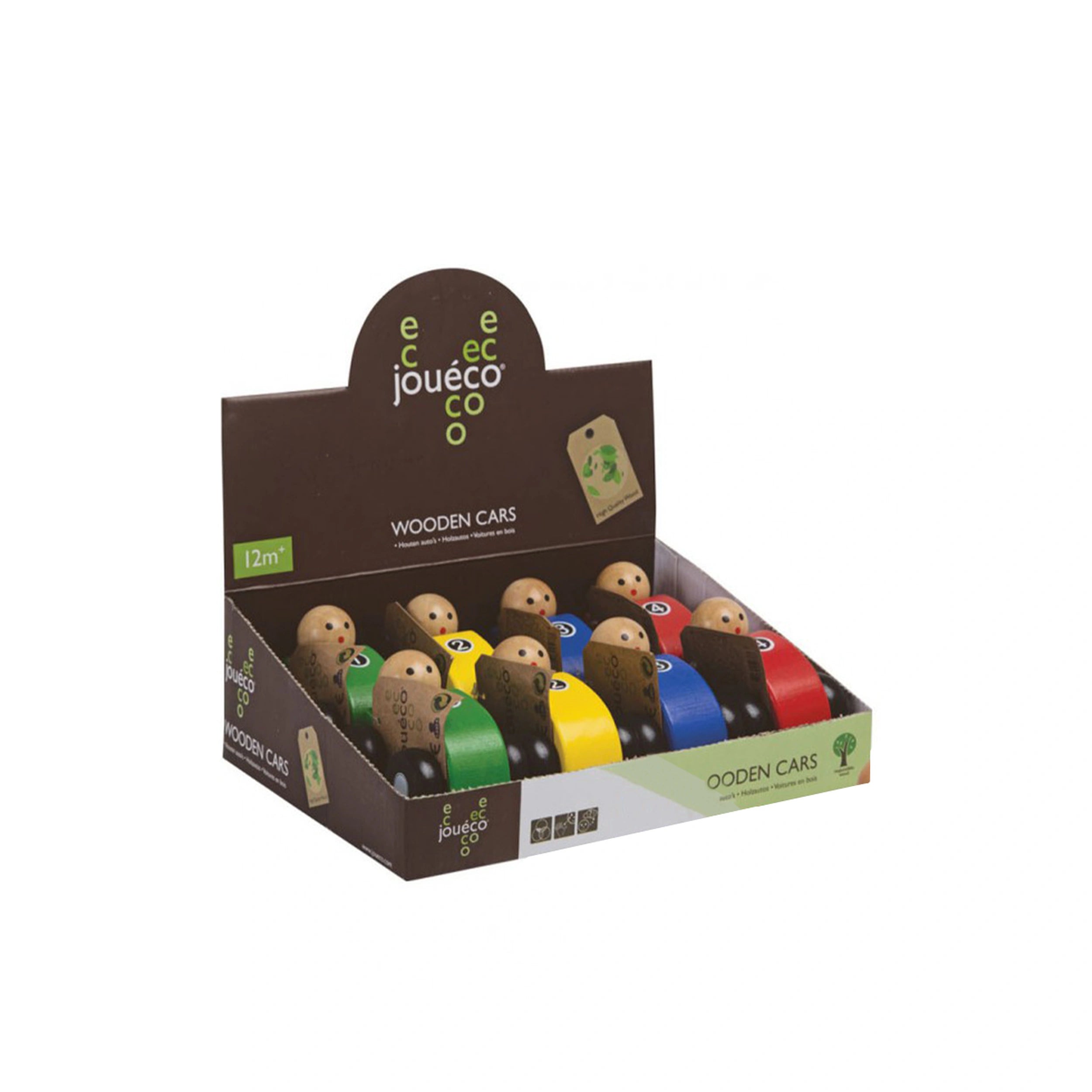 Johntoy - Wooden Cars 4 Assorted In Display - Play Vehicles